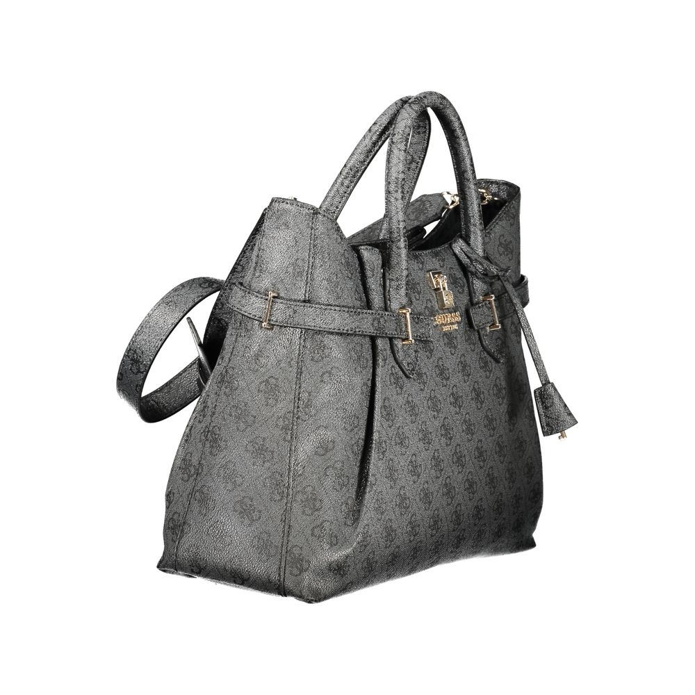 Guess Jeans Schwarze Damen-Handtasche aus Polyurethan