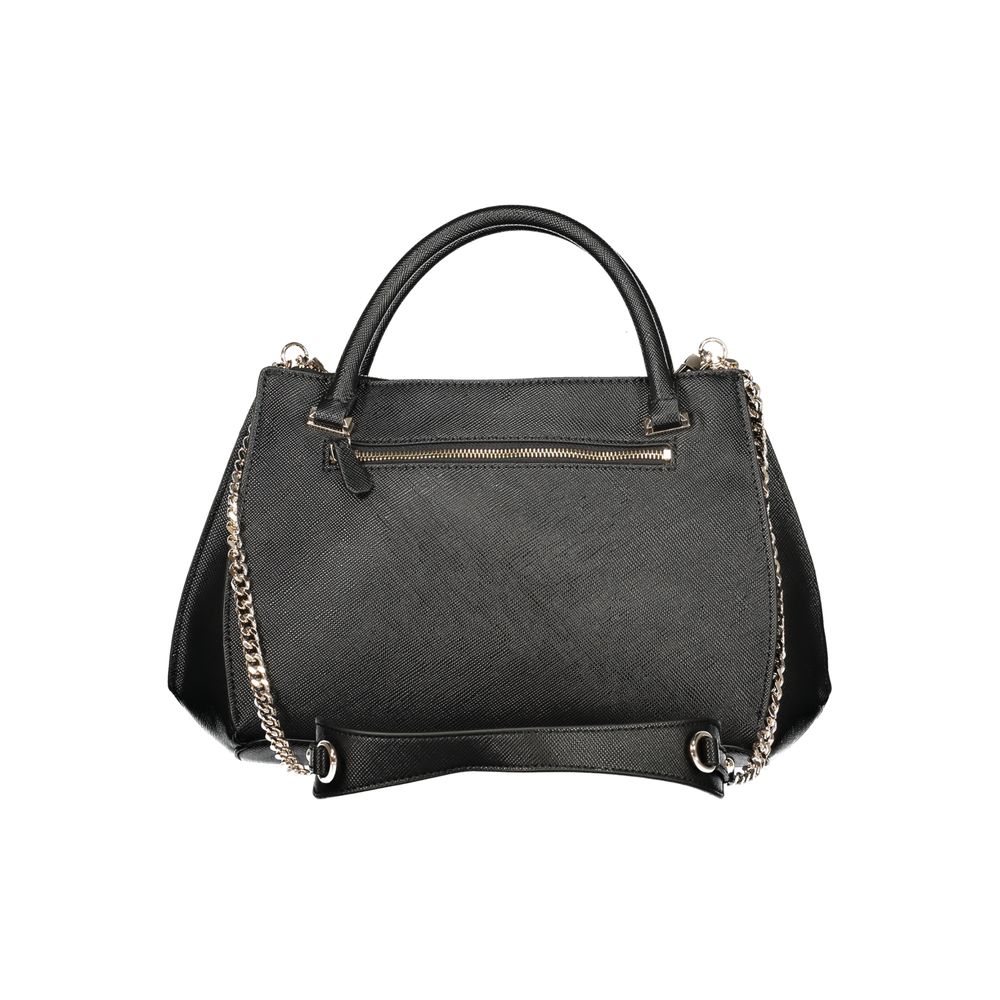 Guess Jeans Schwarze Damen-Handtasche aus Polyurethan