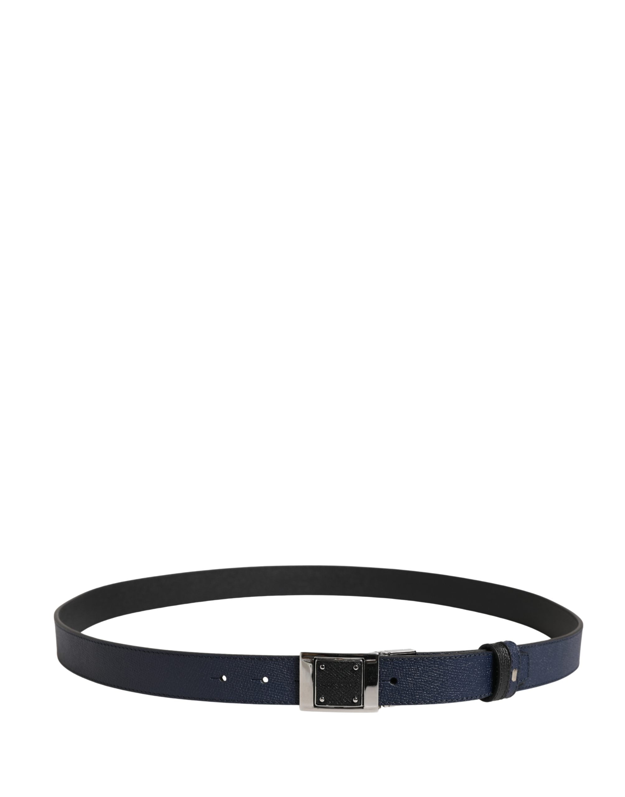 Dolce & Gabbana Herren Gürtel aus blauem Kalbsleder mit quadratischer Schnalle