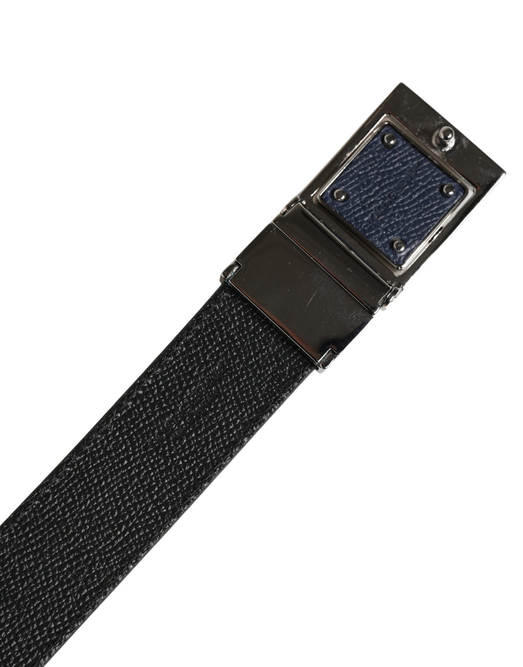 Dolce & Gabbana Herren Gürtel aus blauem Kalbsleder mit quadratischer Schnalle