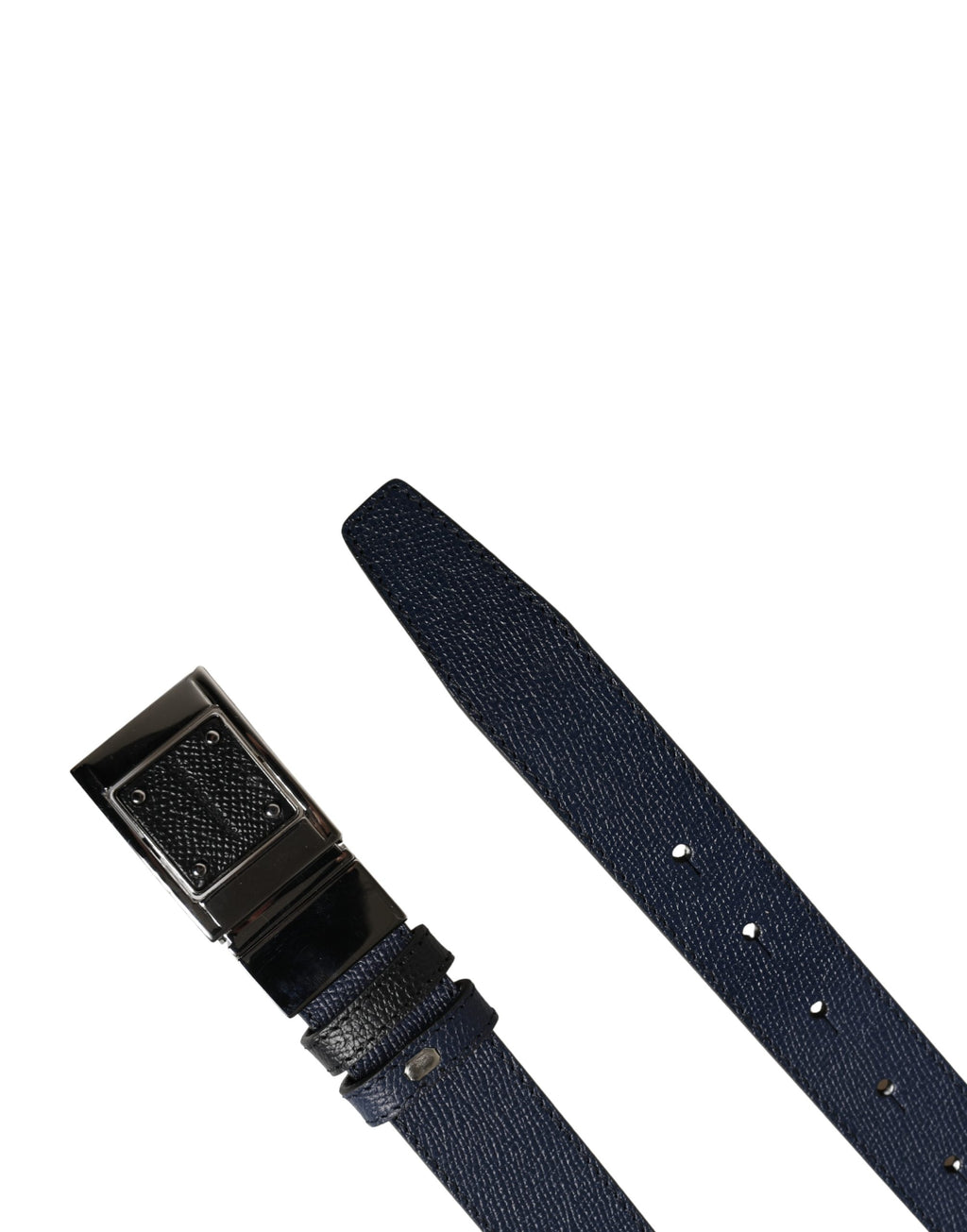 Dolce & Gabbana Herren Gürtel aus blauem Kalbsleder mit quadratischer Schnalle