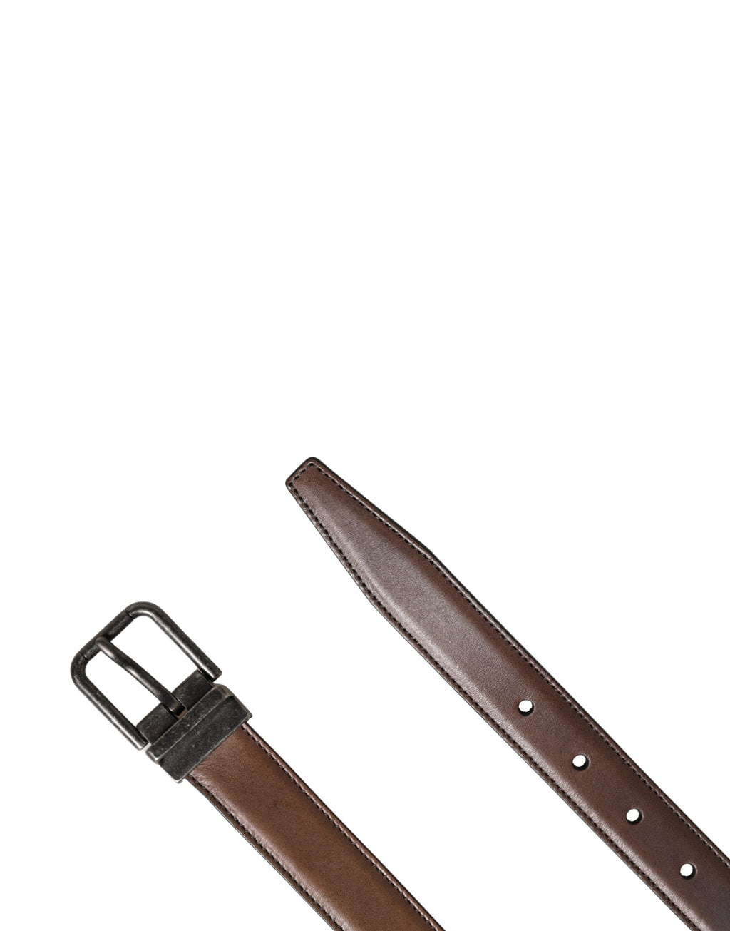 Dolce & Gabbana Herren Brauner Klassischer Ledergürtel mit Metallschnalle