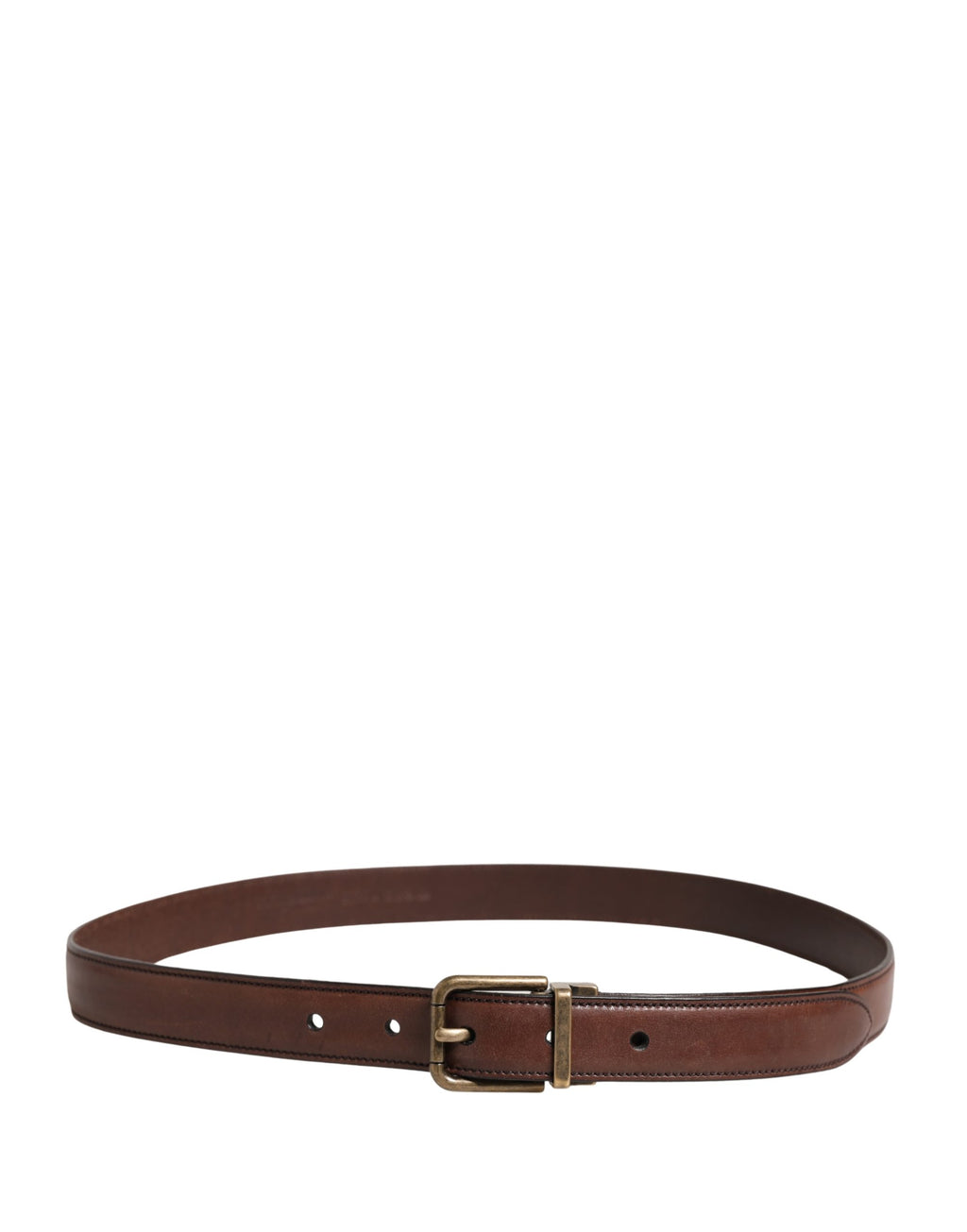 Dolce & Gabbana Men's Brown Classic Leather Belt with Metal Buckle