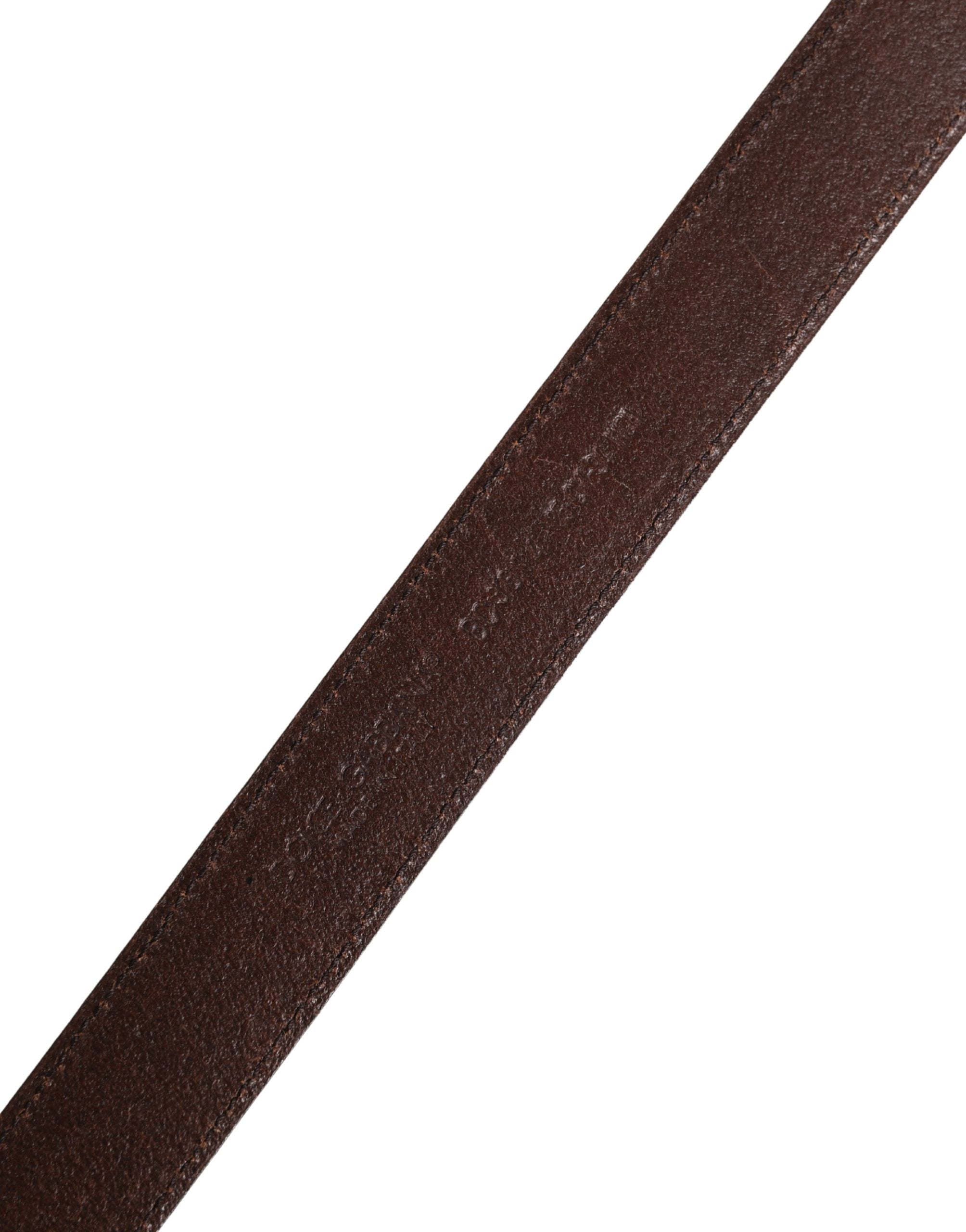 Dolce & Gabbana Men's Brown Classic Leather Belt with Metal Buckle