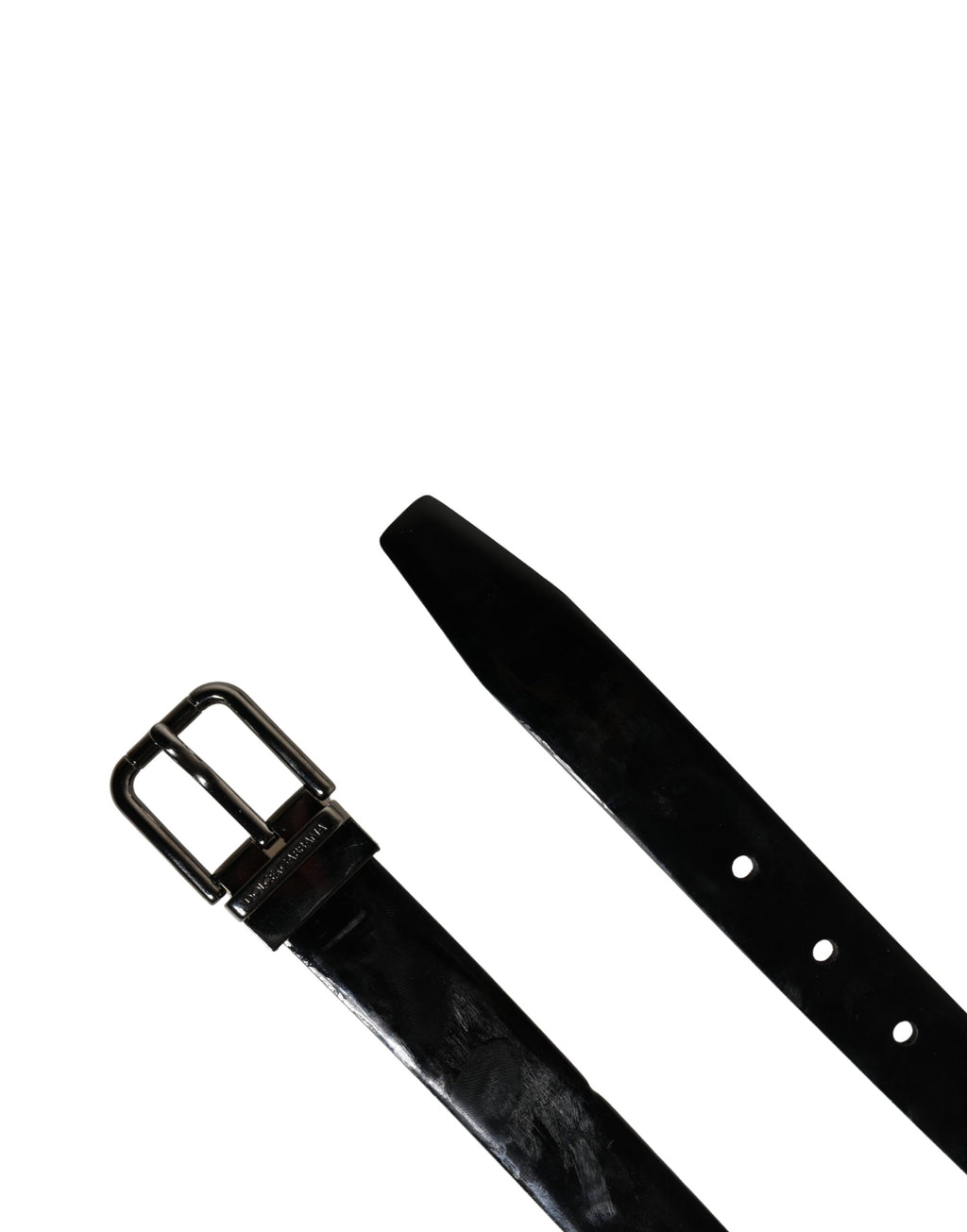 Dolce & Gabbana Herrenschließe aus schwarzem Leder mit Metallschnalle