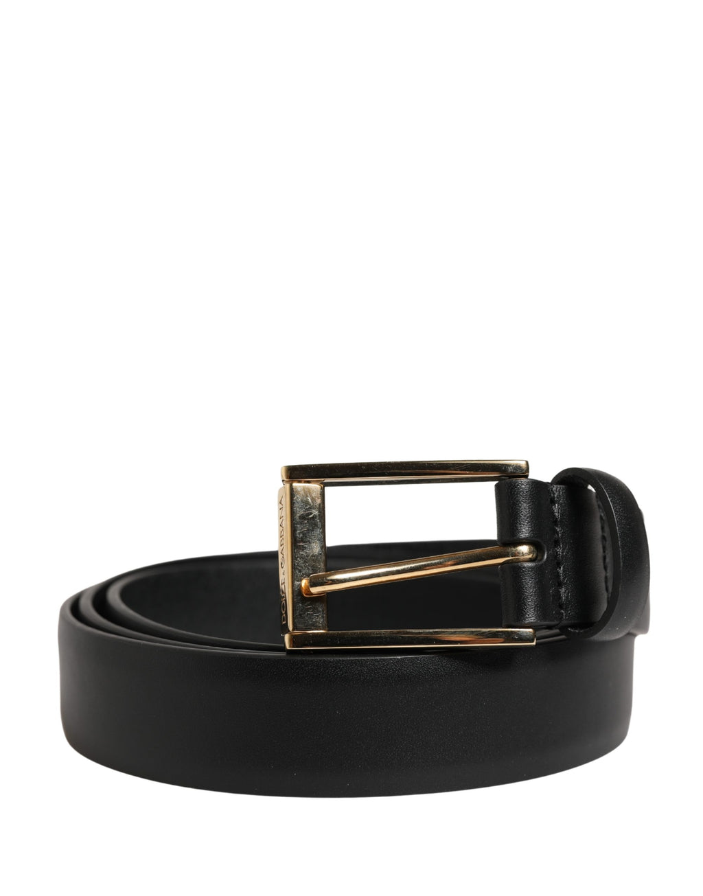 Dolce & Gabbana Men's Buckle Black Leather Belt