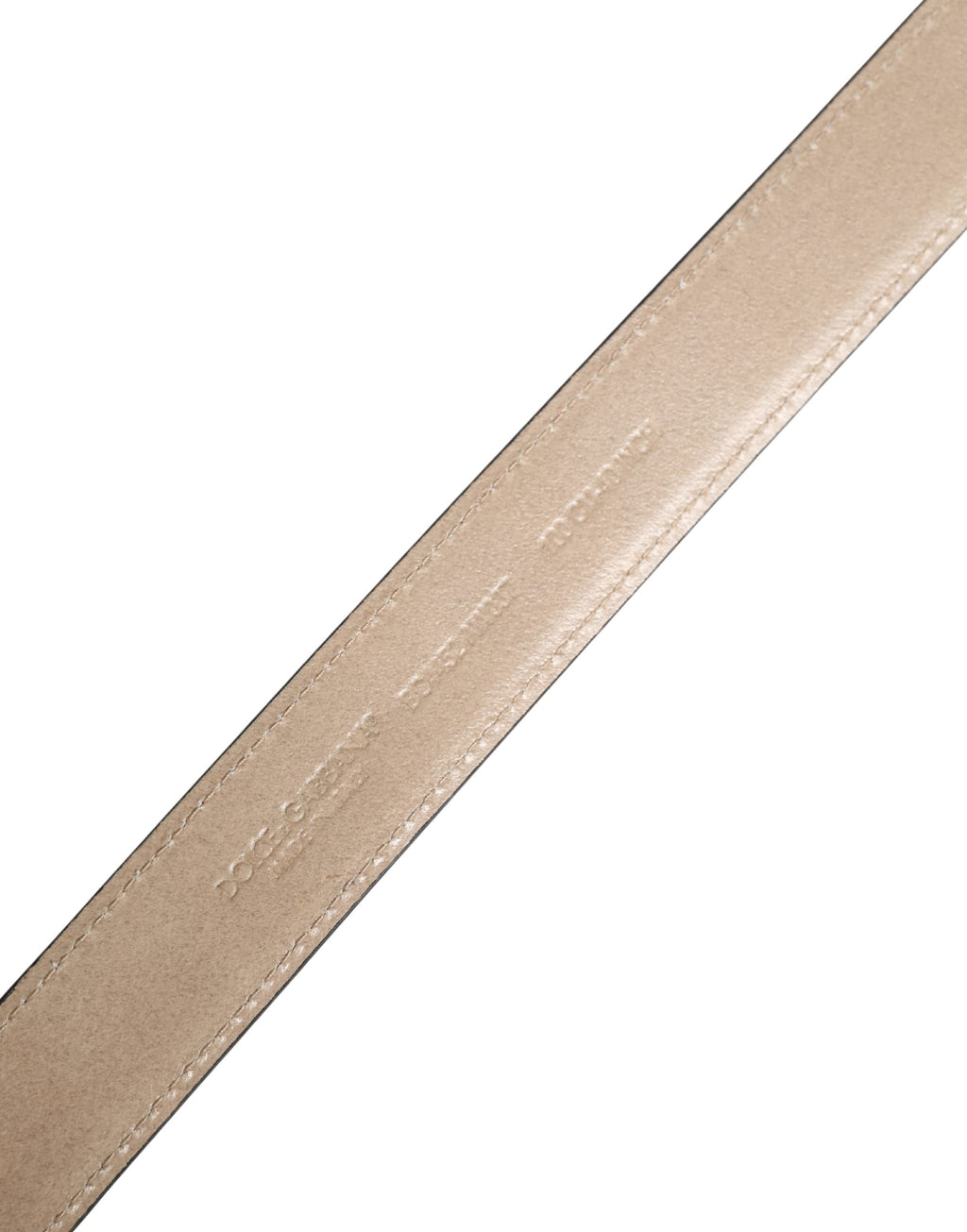 Dolce & Gabbana Men's Woven Leather Belt in Beige with Metal Buckle