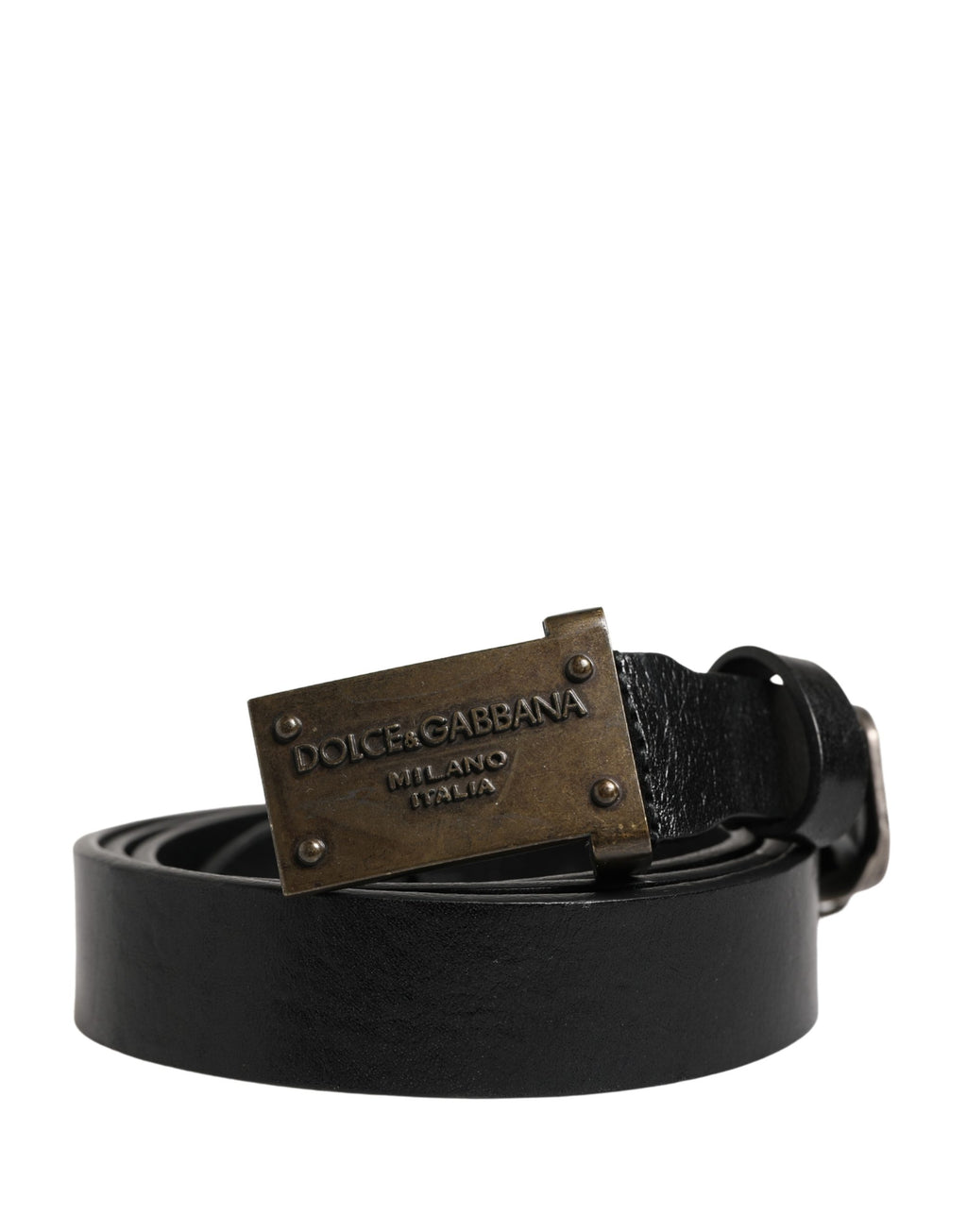 Dolce & Gabbana Herrenschließe aus schwarzem Leder mit klassischem Logo