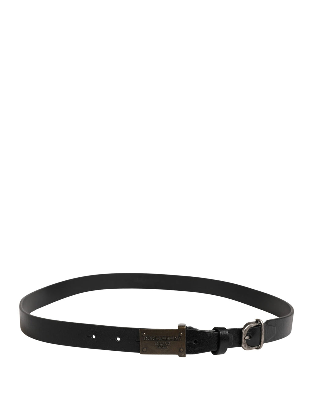 Dolce & Gabbana Herrenschließe aus schwarzem Leder mit klassischem Logo