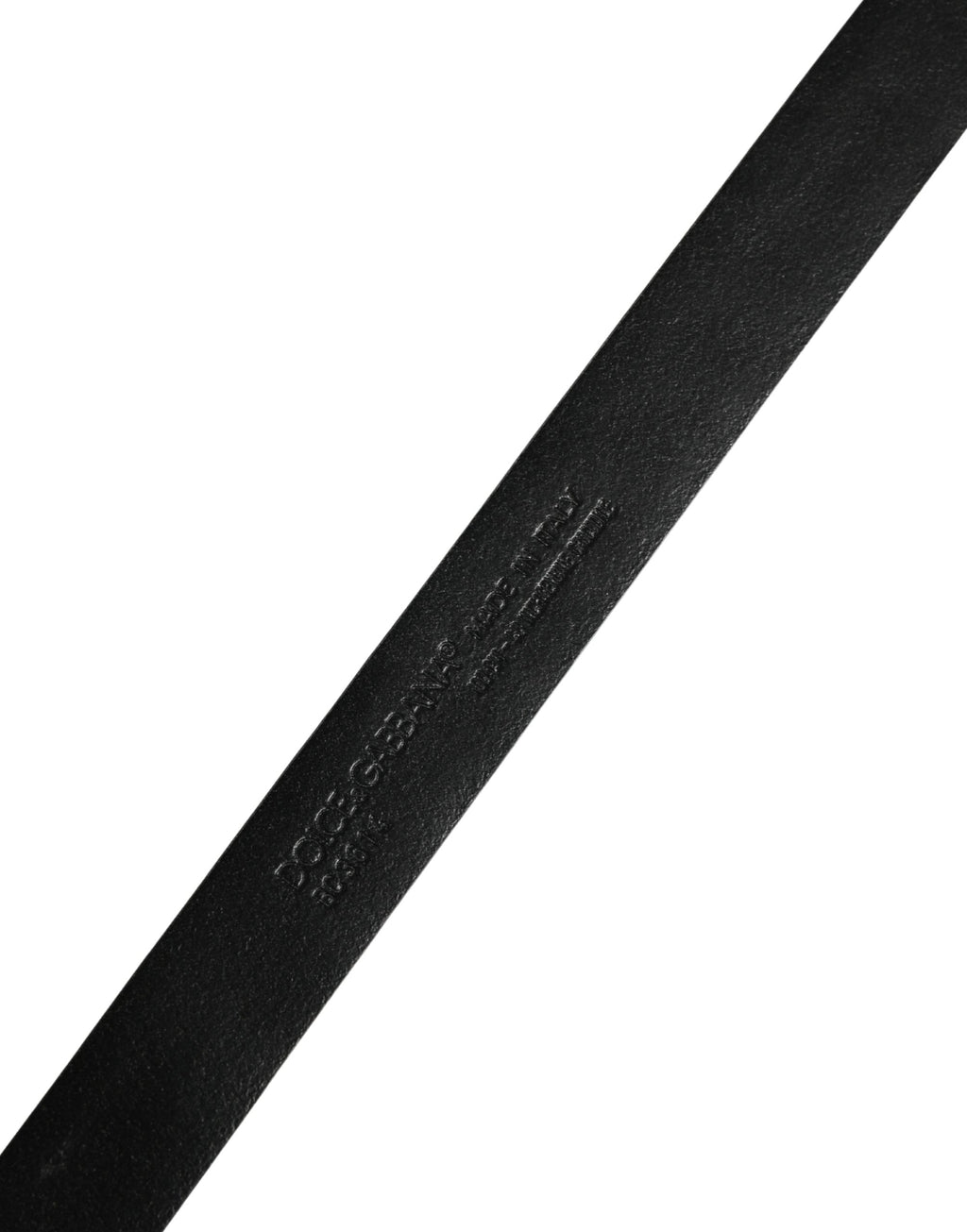 Dolce & Gabbana Men's Black Exotic Leather Belt with Metal Buckle