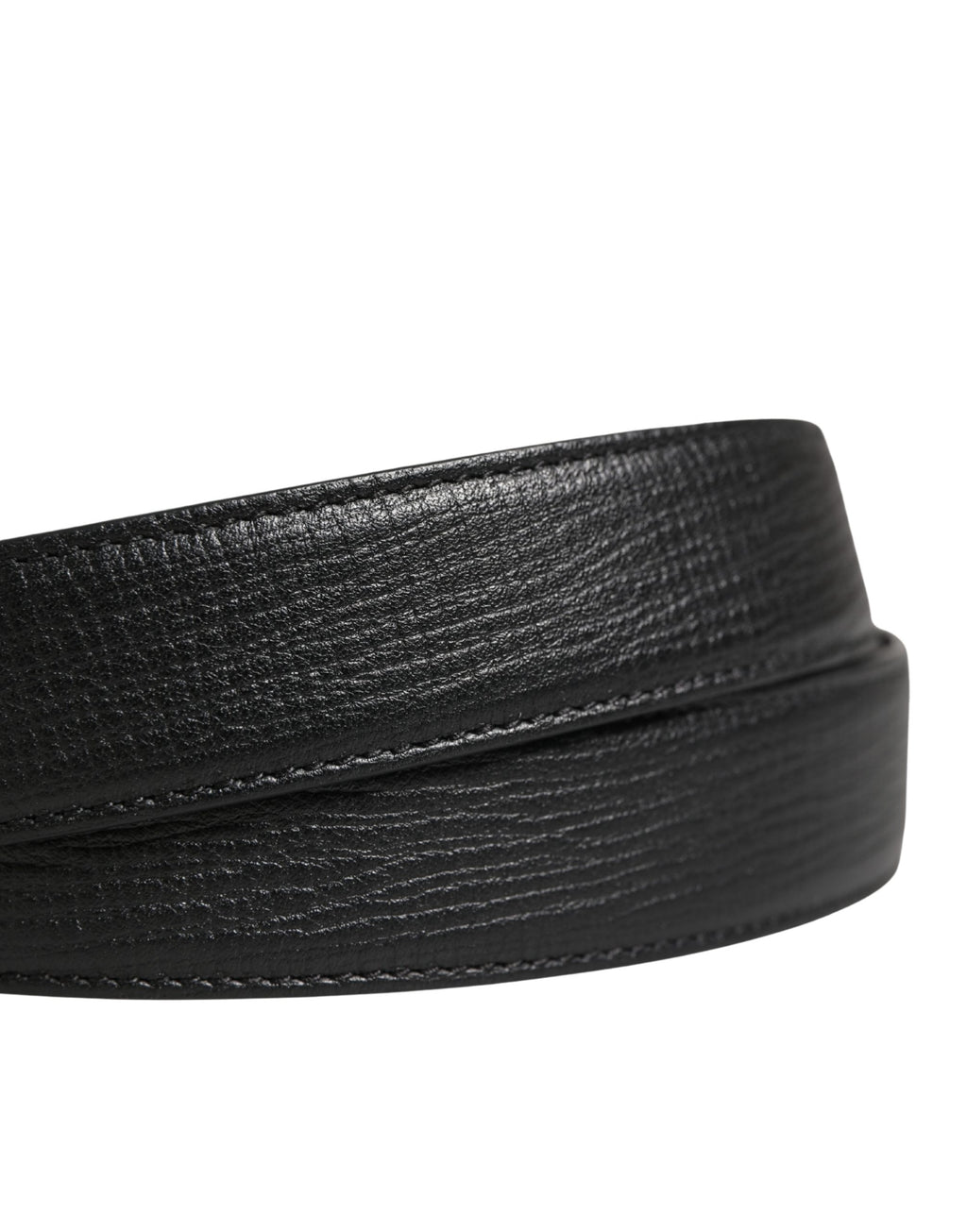 Dolce & Gabbana Herrenschließe Gürtel aus schwarzem Leder mit Metallschnalle