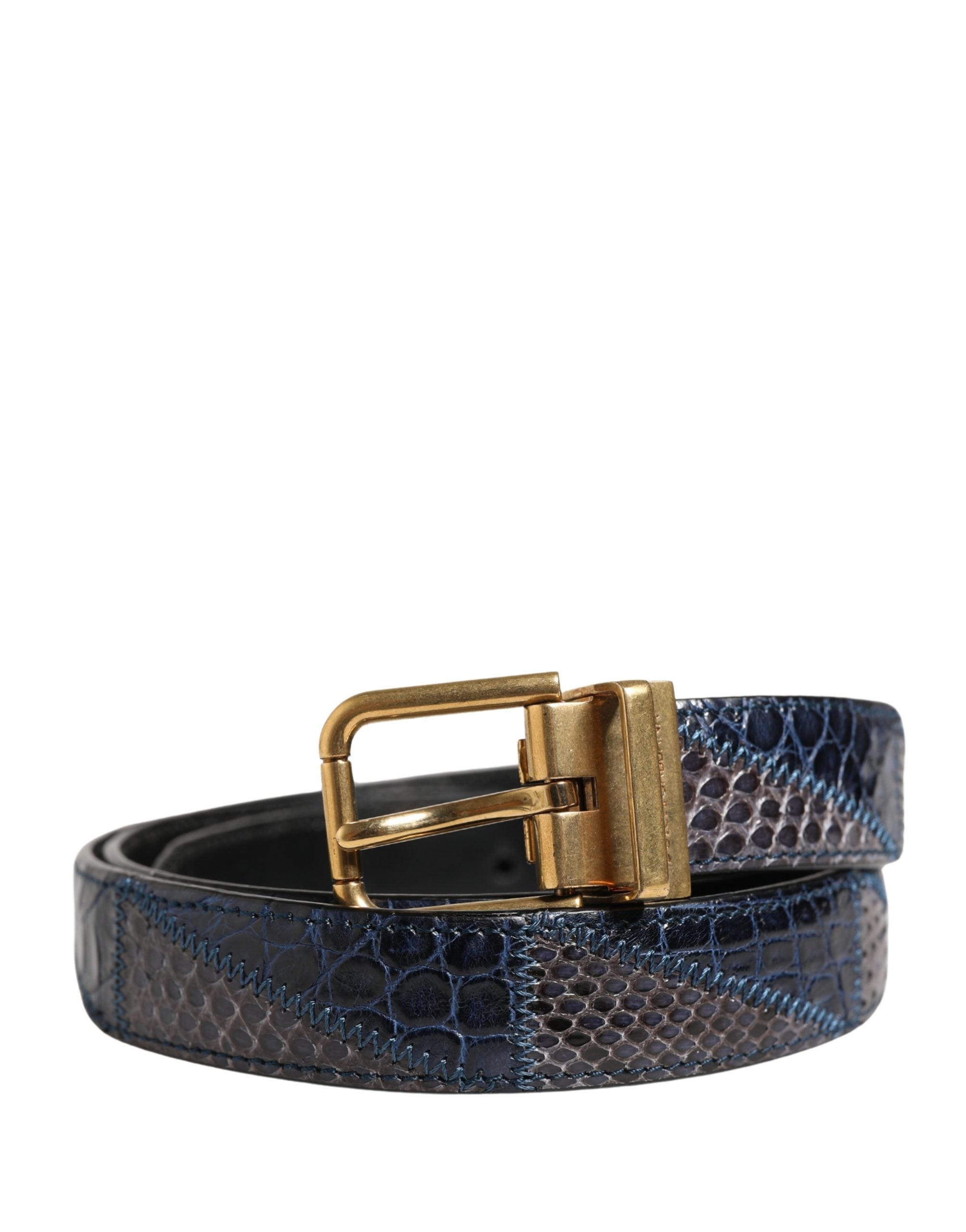 Dolce & Gabbana Men's Multi-Color Leather Belt with Metal Buckle