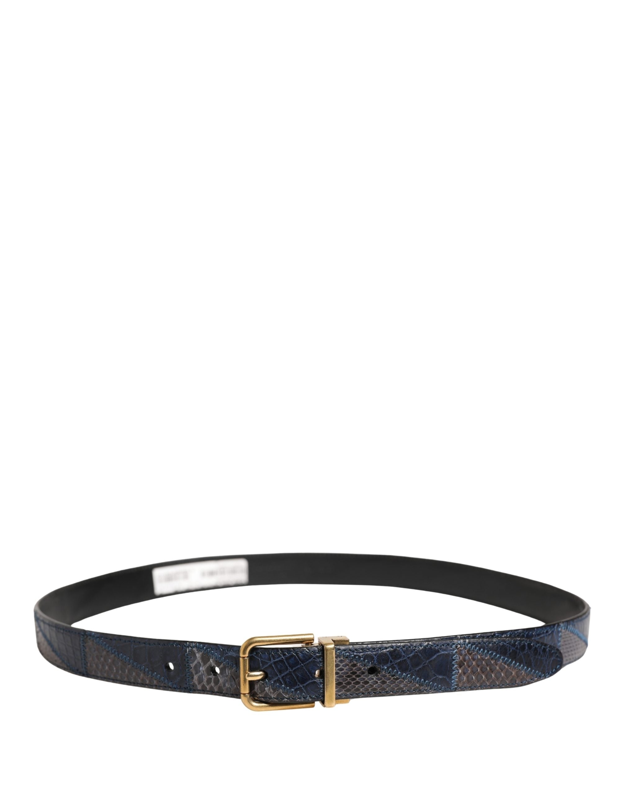 Dolce & Gabbana Men's Multi-Color Leather Belt with Metal Buckle