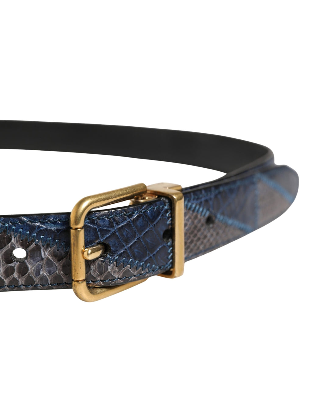 Dolce & Gabbana Men's Multi-Color Leather Belt with Metal Buckle
