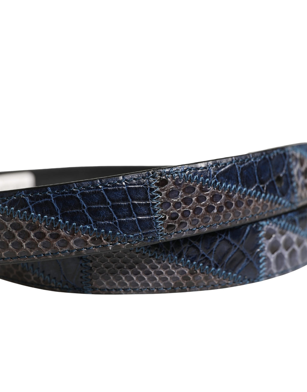 Dolce & Gabbana Men's Multi-Color Leather Belt with Metal Buckle