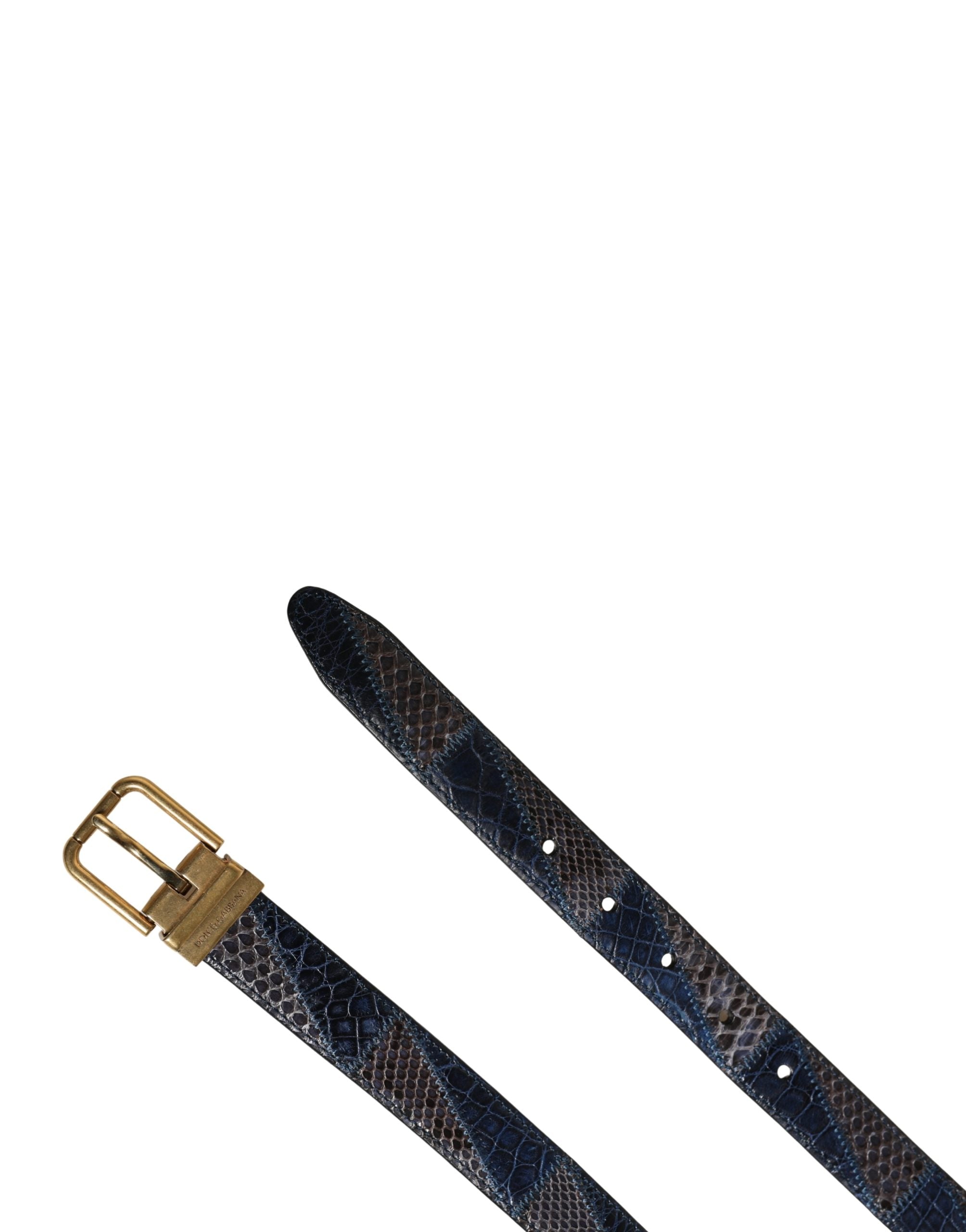 Dolce & Gabbana Men's Multi-Color Leather Belt with Metal Buckle