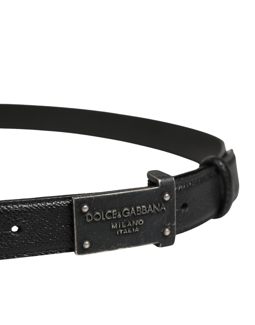 Dolce & Gabbana Herren Gürtel aus schwarzem Kalbsleder mit Logo und Metallschnalle