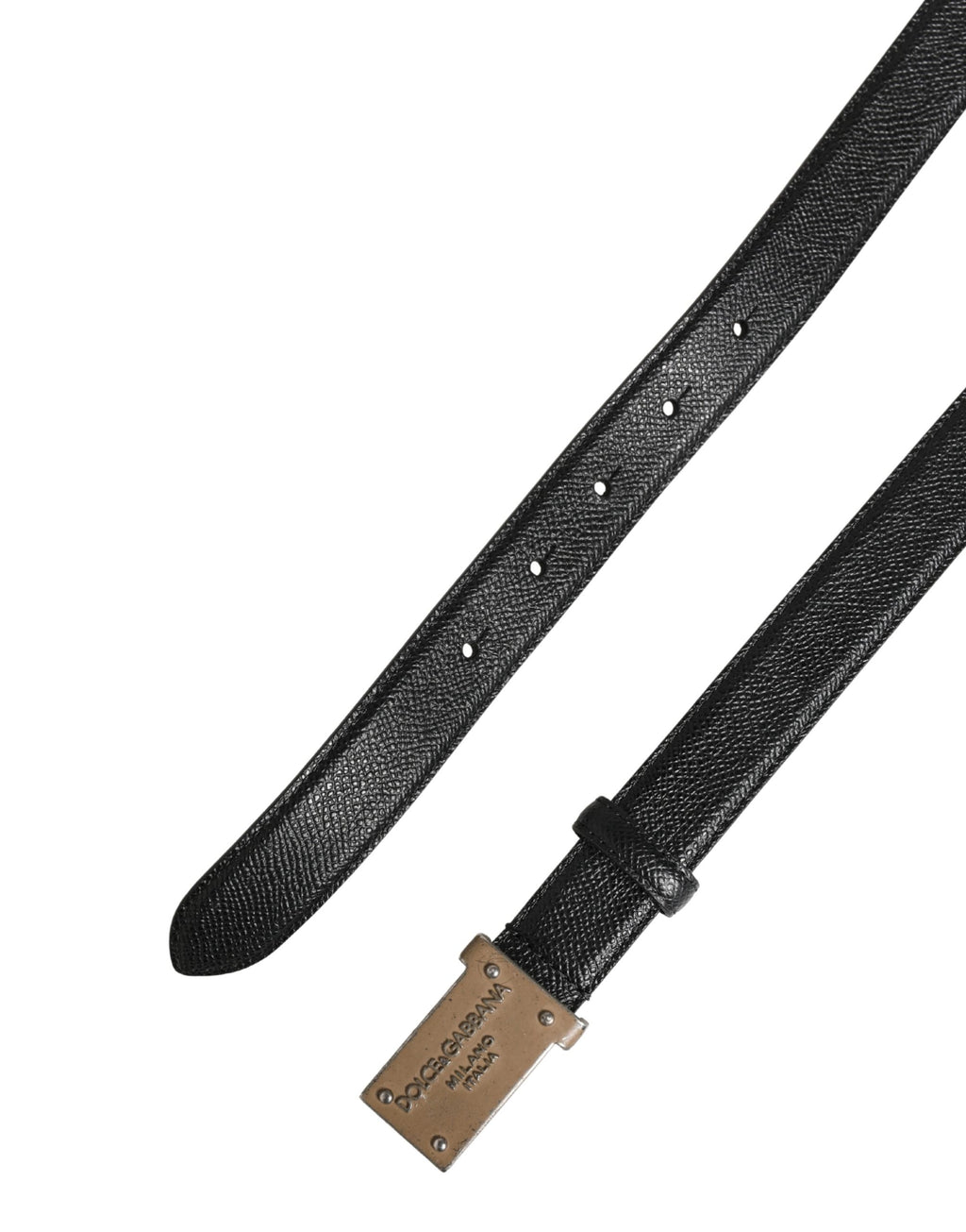 Dolce & Gabbana Herren Gürtel aus schwarzem Kalbsleder mit Logo und Metallschnalle