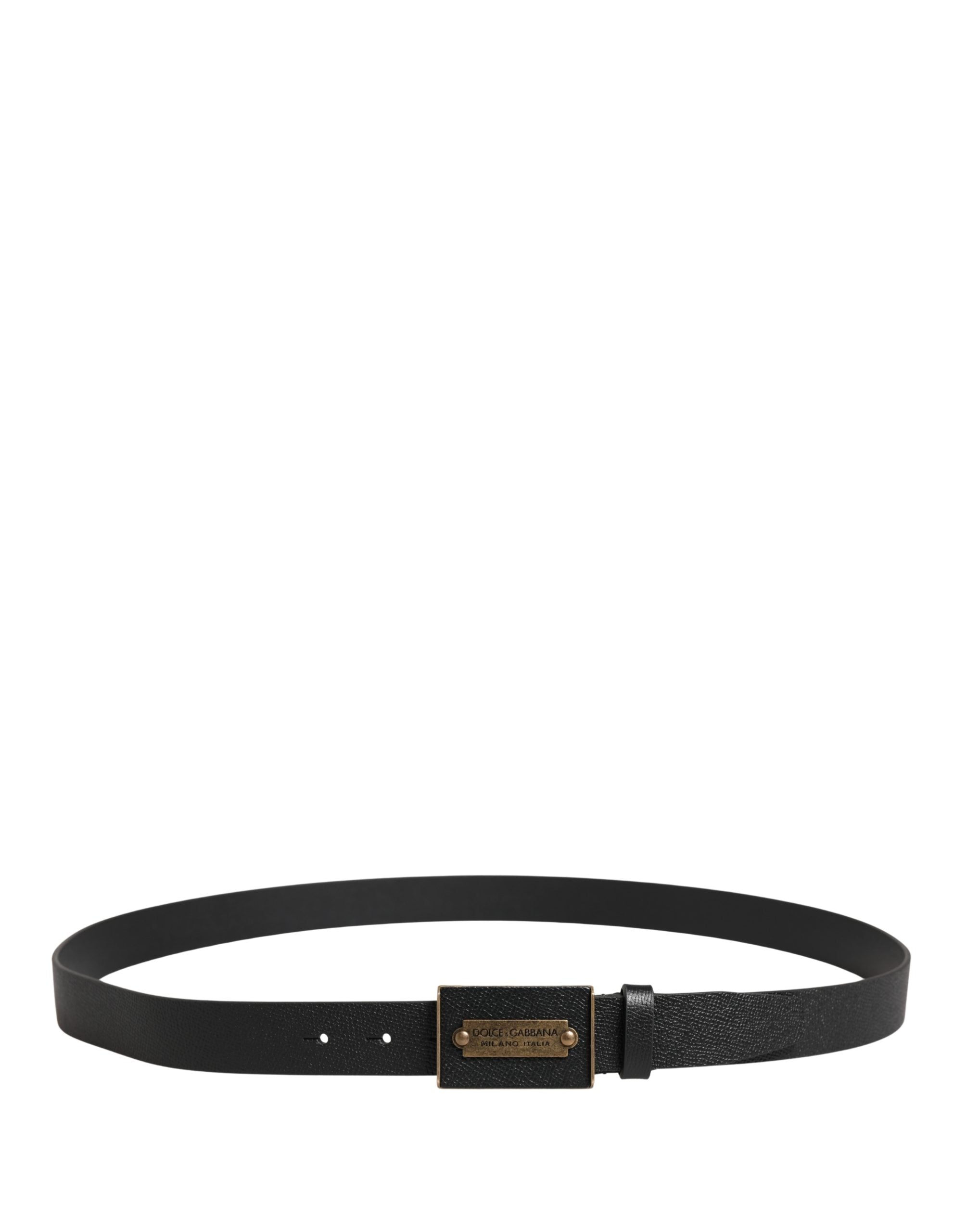 Dolce & Gabbana Men's Belt in Black Calfskin with Metal Buckle