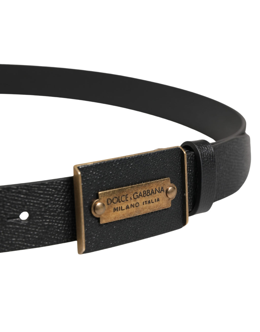 Dolce & Gabbana Men's Belt in Black Calfskin with Metal Buckle