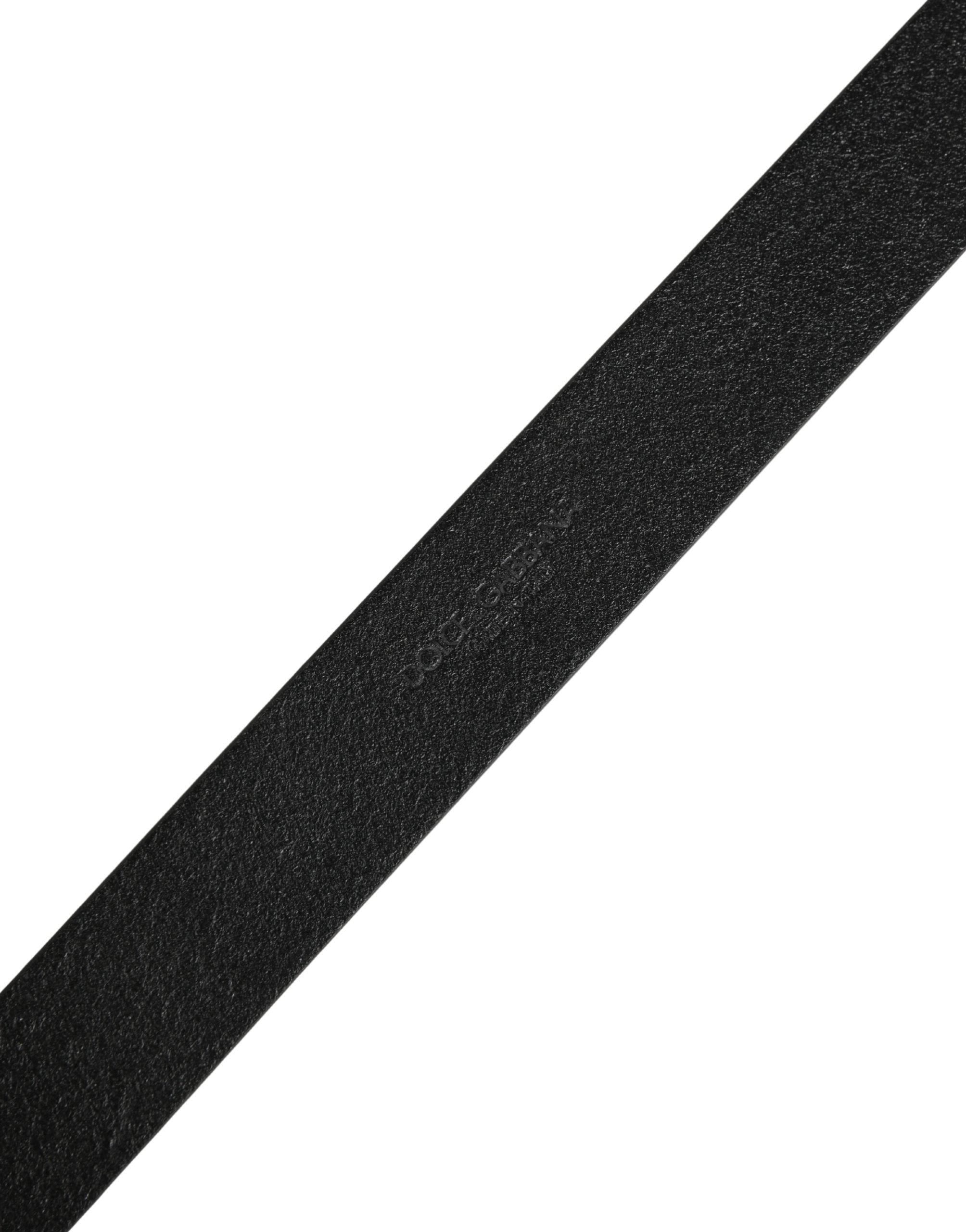 Dolce & Gabbana Men's Belt in Black Calfskin with Metal Buckle