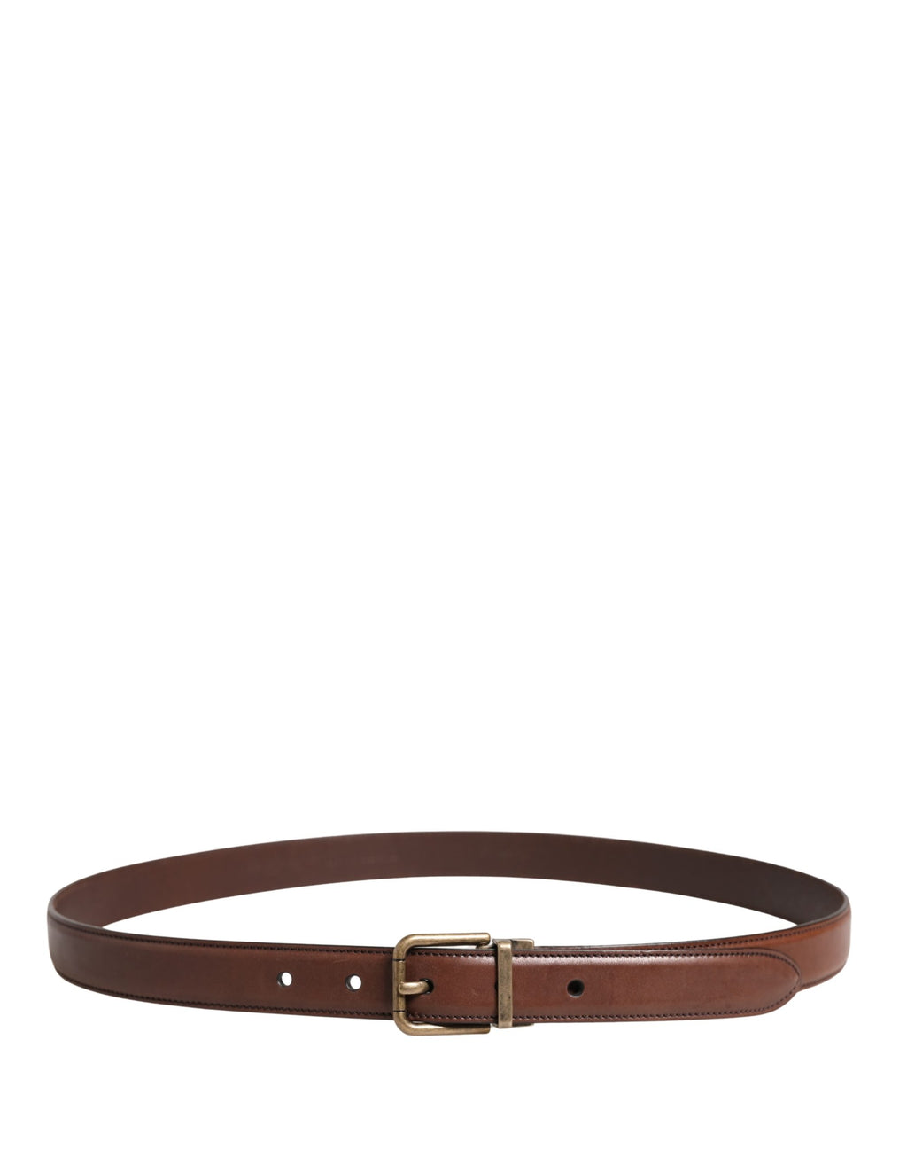Dolce & Gabbana Herren Gürtel aus braunem Leder mit klassischer Metallschnalle