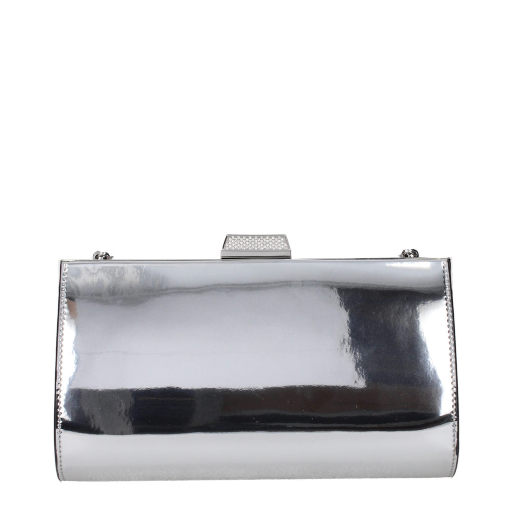 Jimmy Choo Graue Leder-Clutch
