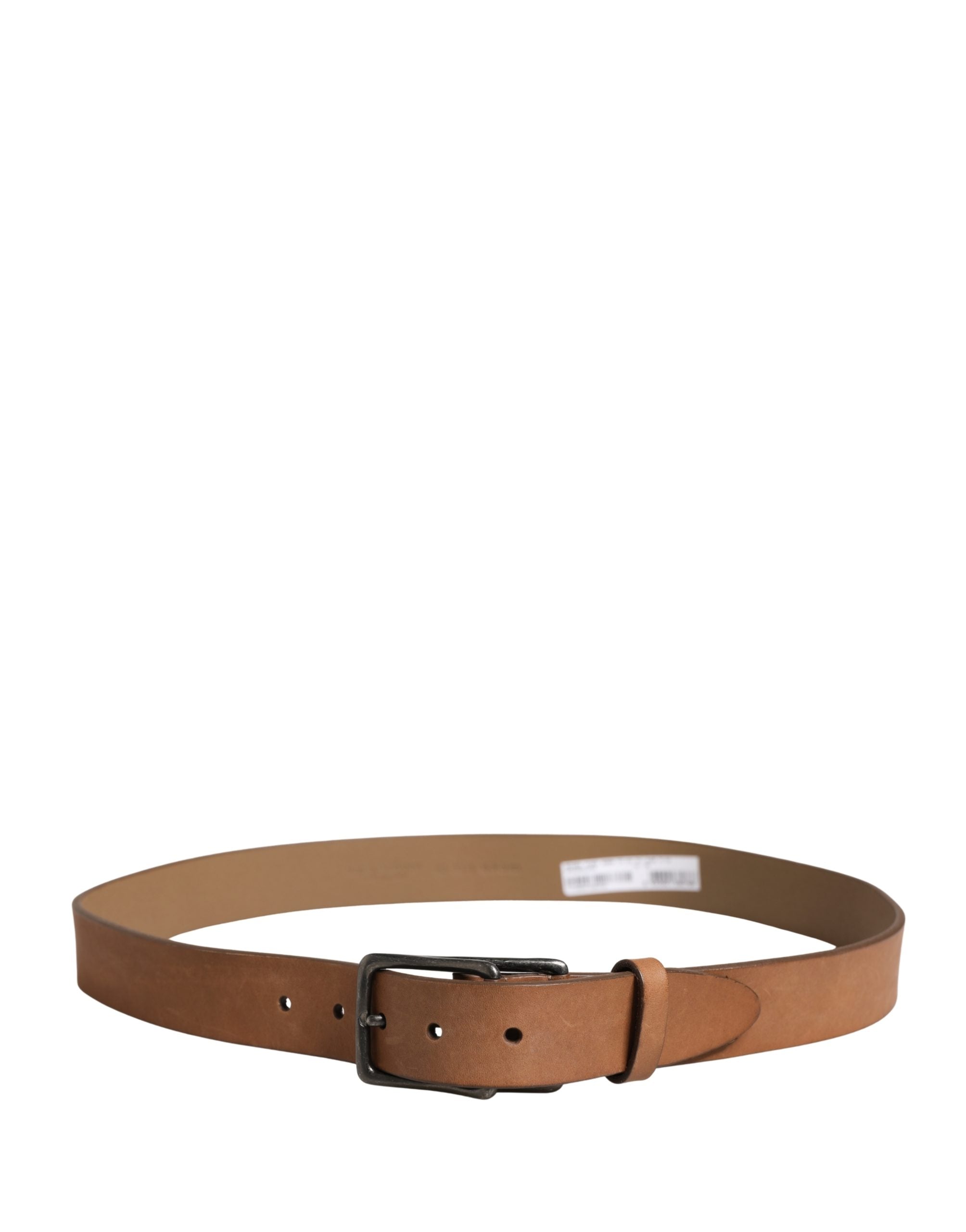 Dolce & Gabbana Herren Gürtel aus braunem Leder mit klassischer Metallschnalle