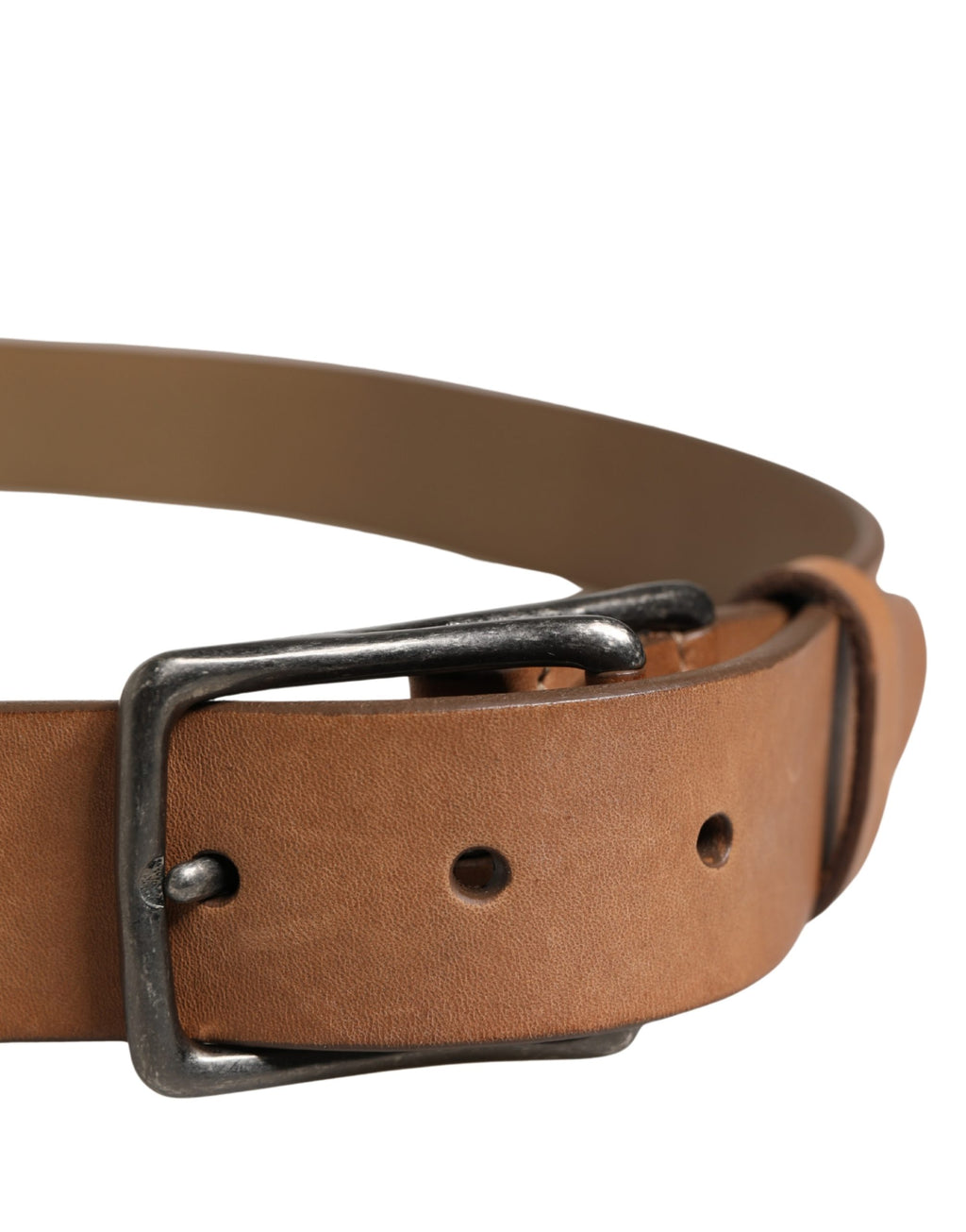 Dolce & Gabbana Herren Gürtel aus braunem Leder mit klassischer Metallschnalle