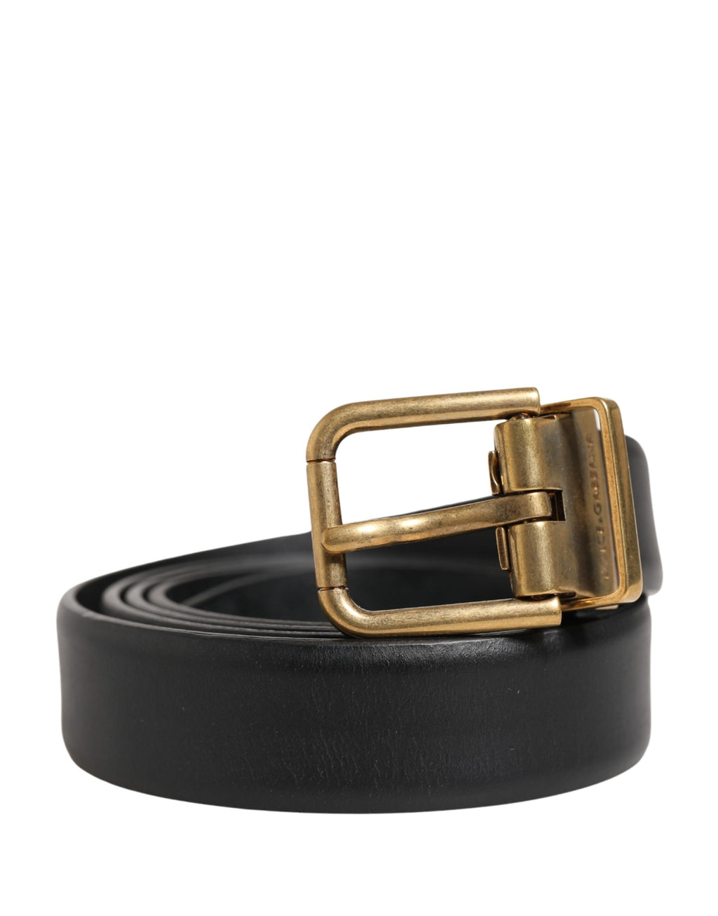 Dolce & Gabbana Herrenschließe Gürtel aus schwarzem Leder