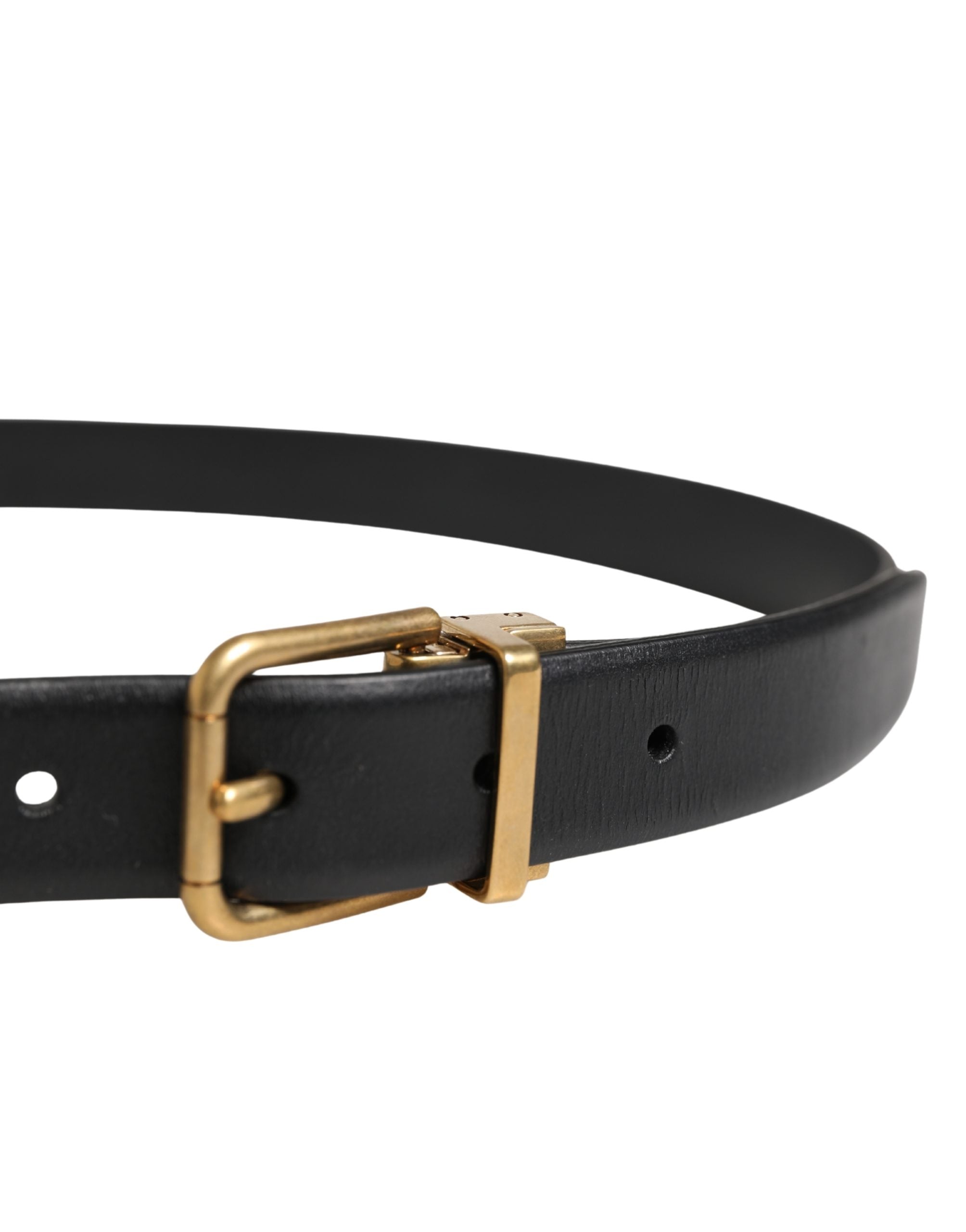 Dolce & Gabbana Herrenschließe Gürtel aus schwarzem Leder