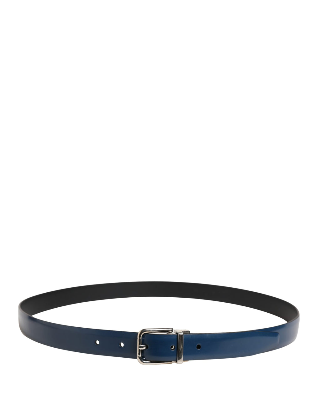Dolce & Gabbana Men's Classic Blue Leather Belt with Metal Buckle