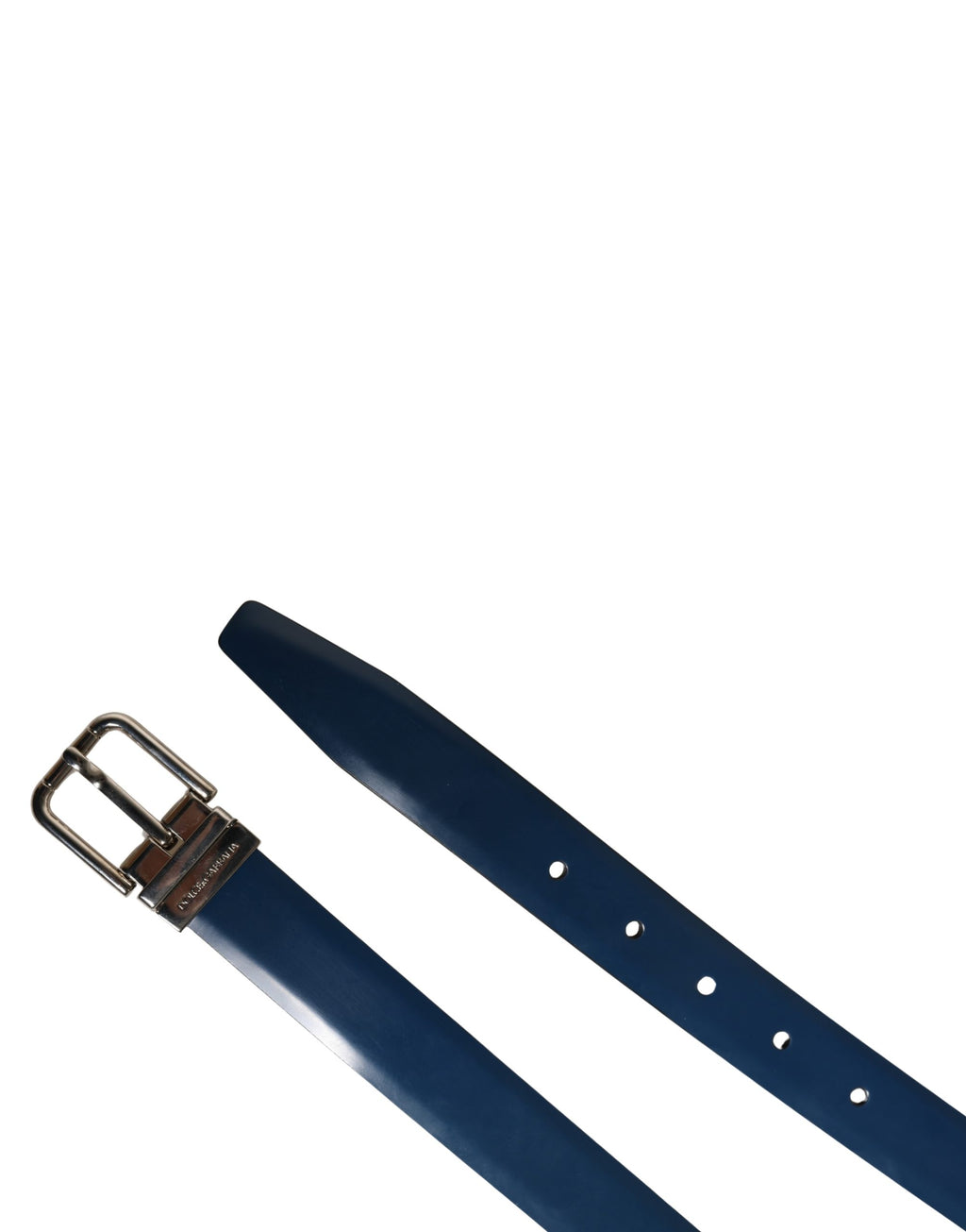 Dolce & Gabbana Men's Classic Blue Leather Belt with Metal Buckle