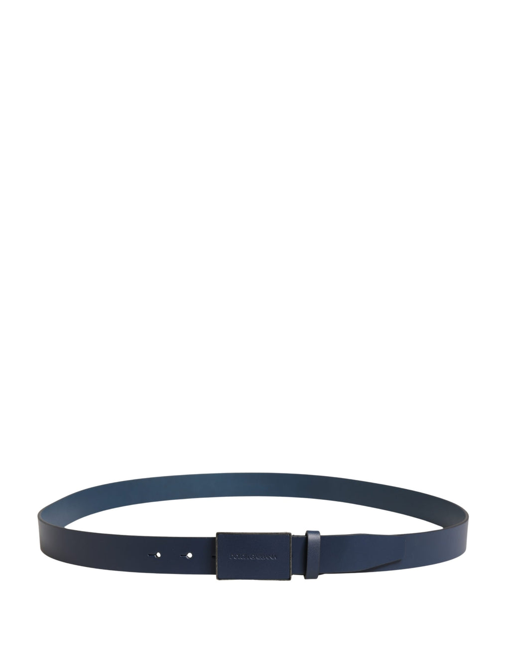 Dolce & Gabbana Herren Gürtel aus blauem Kalbsleder mit Logo und Metallschnalle