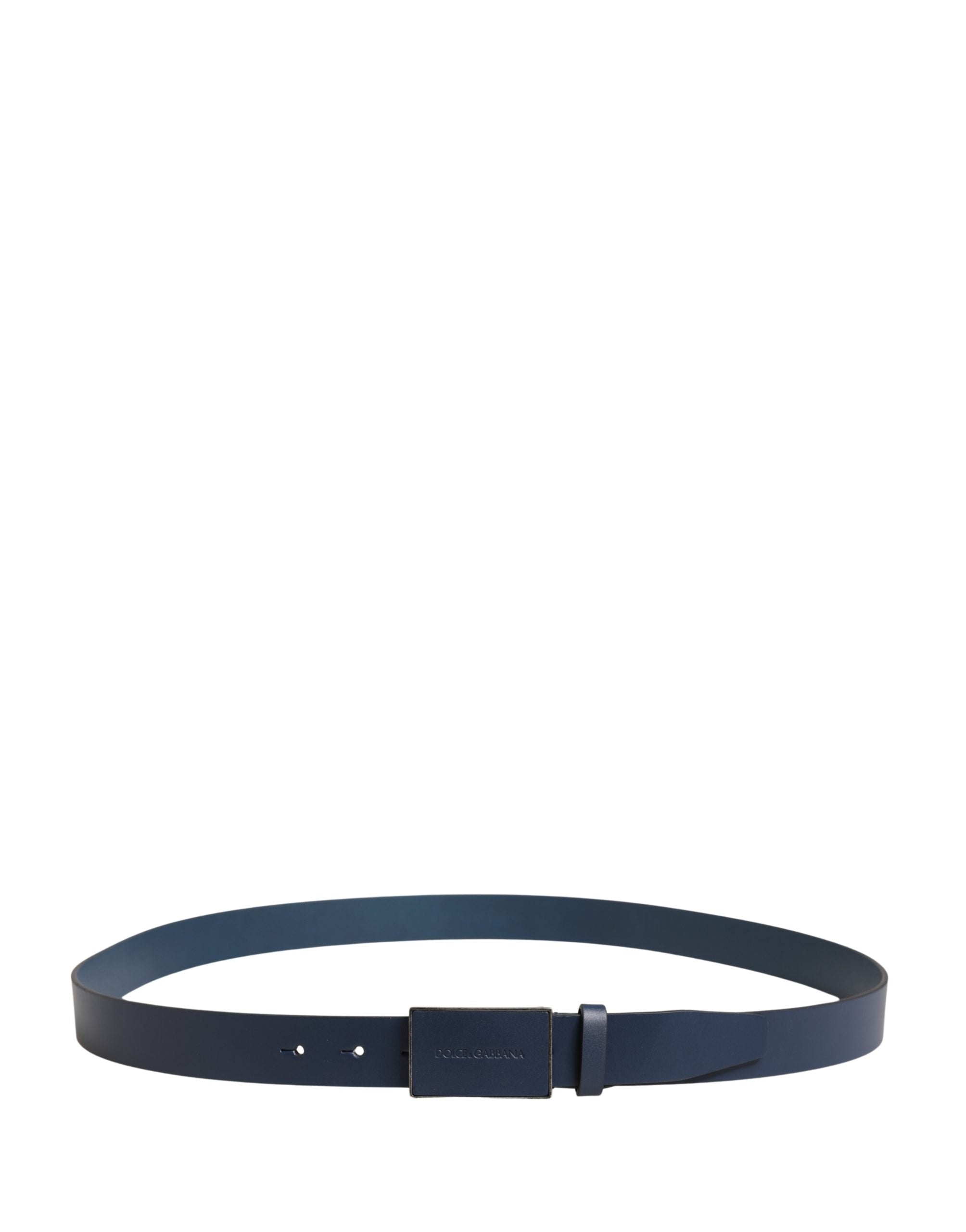 Dolce & Gabbana Herren Gürtel aus blauem Kalbsleder mit Logo und Metallschnalle