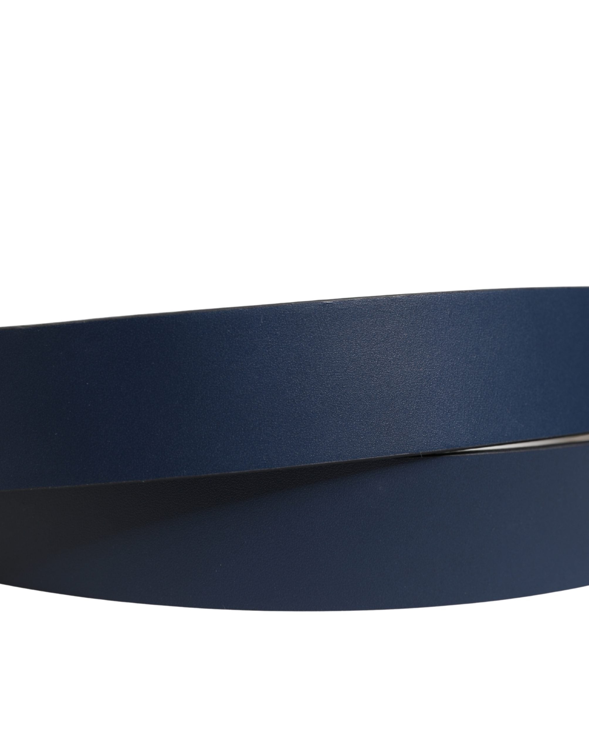 Dolce & Gabbana Herren Gürtel aus blauem Kalbsleder mit Logo und Metallschnalle
