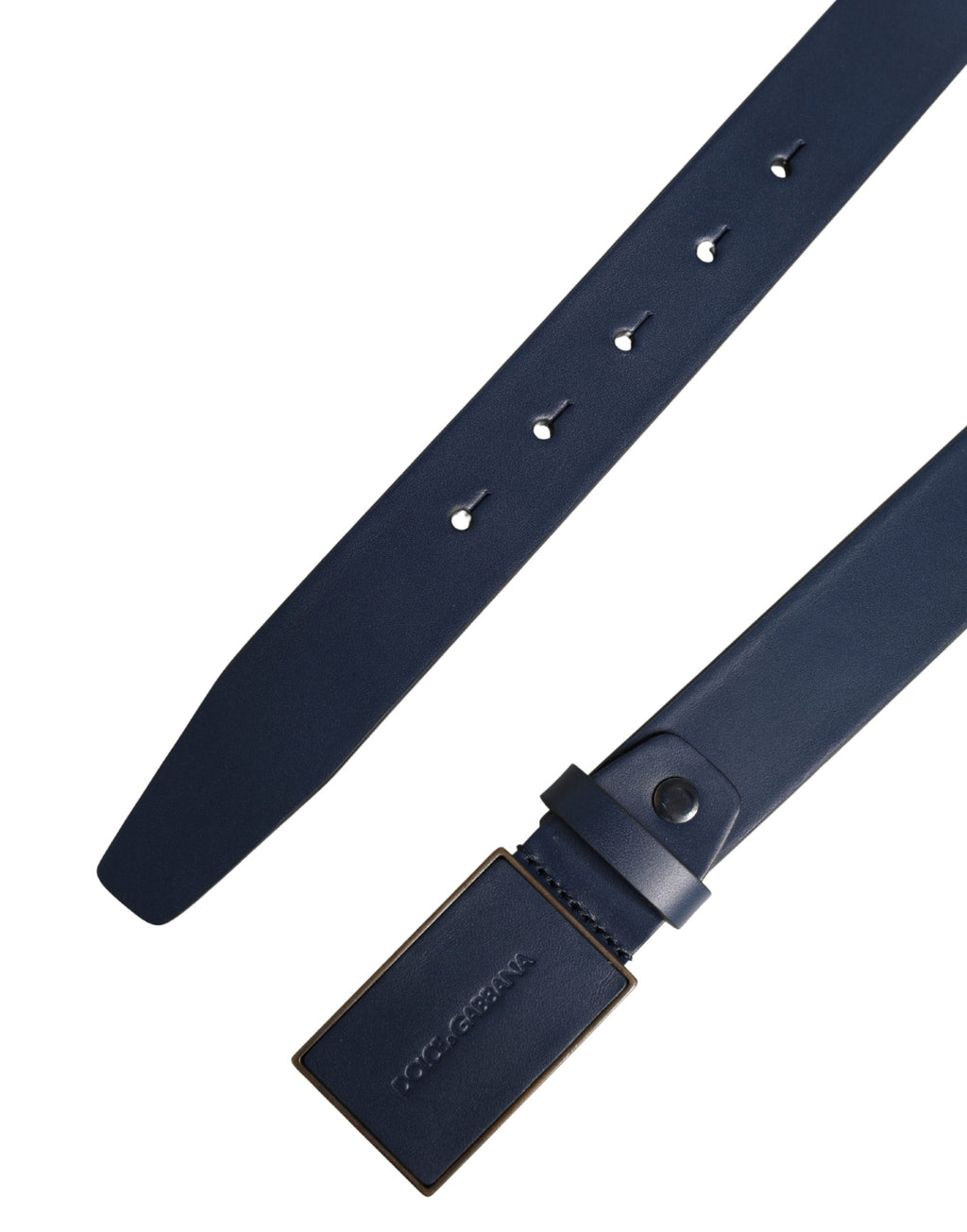 Dolce & Gabbana Herren Gürtel aus blauem Kalbsleder mit Logo und Metallschnalle