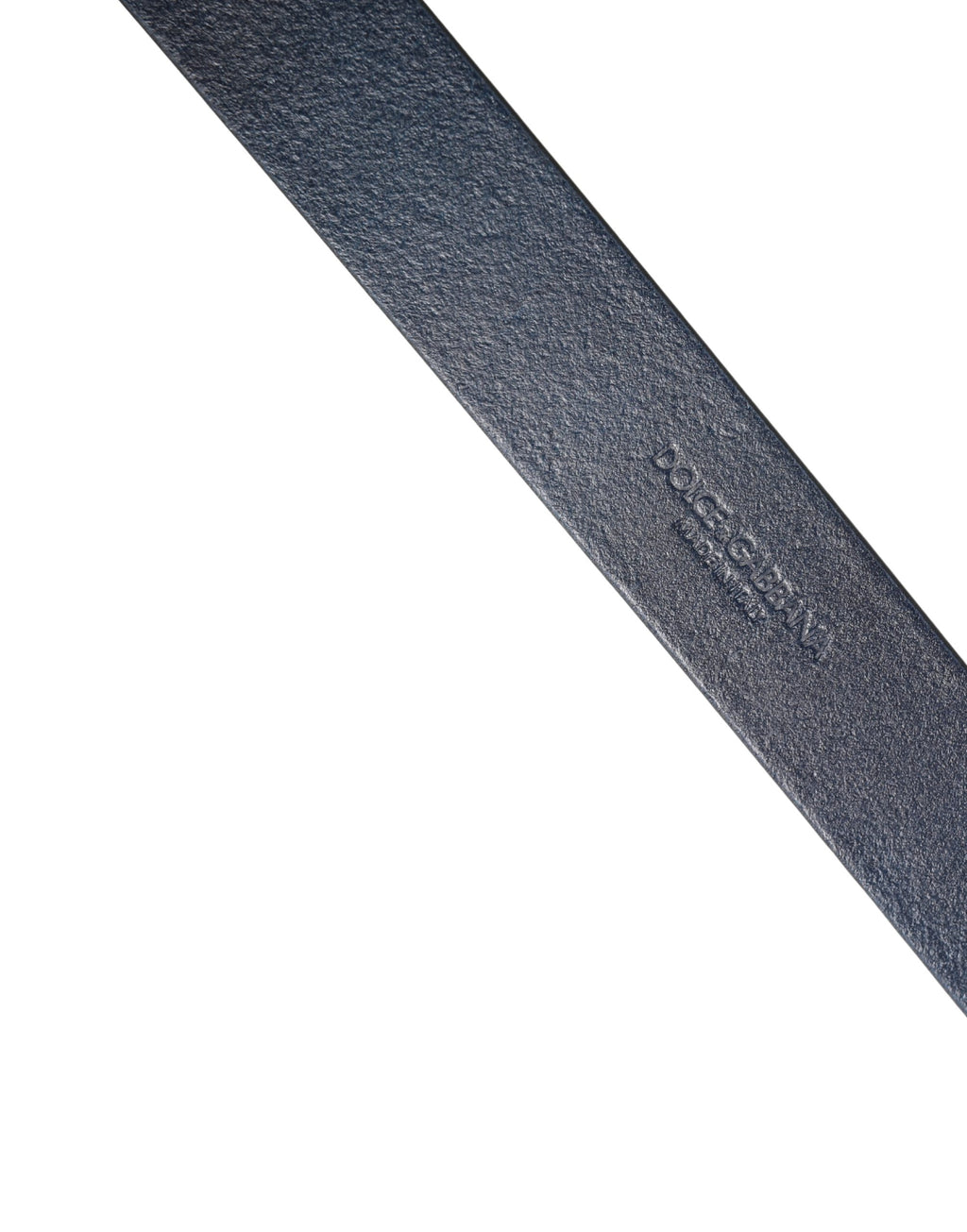 Dolce & Gabbana Men's Belt in Blue Calfskin with Logo and Metal Buckle