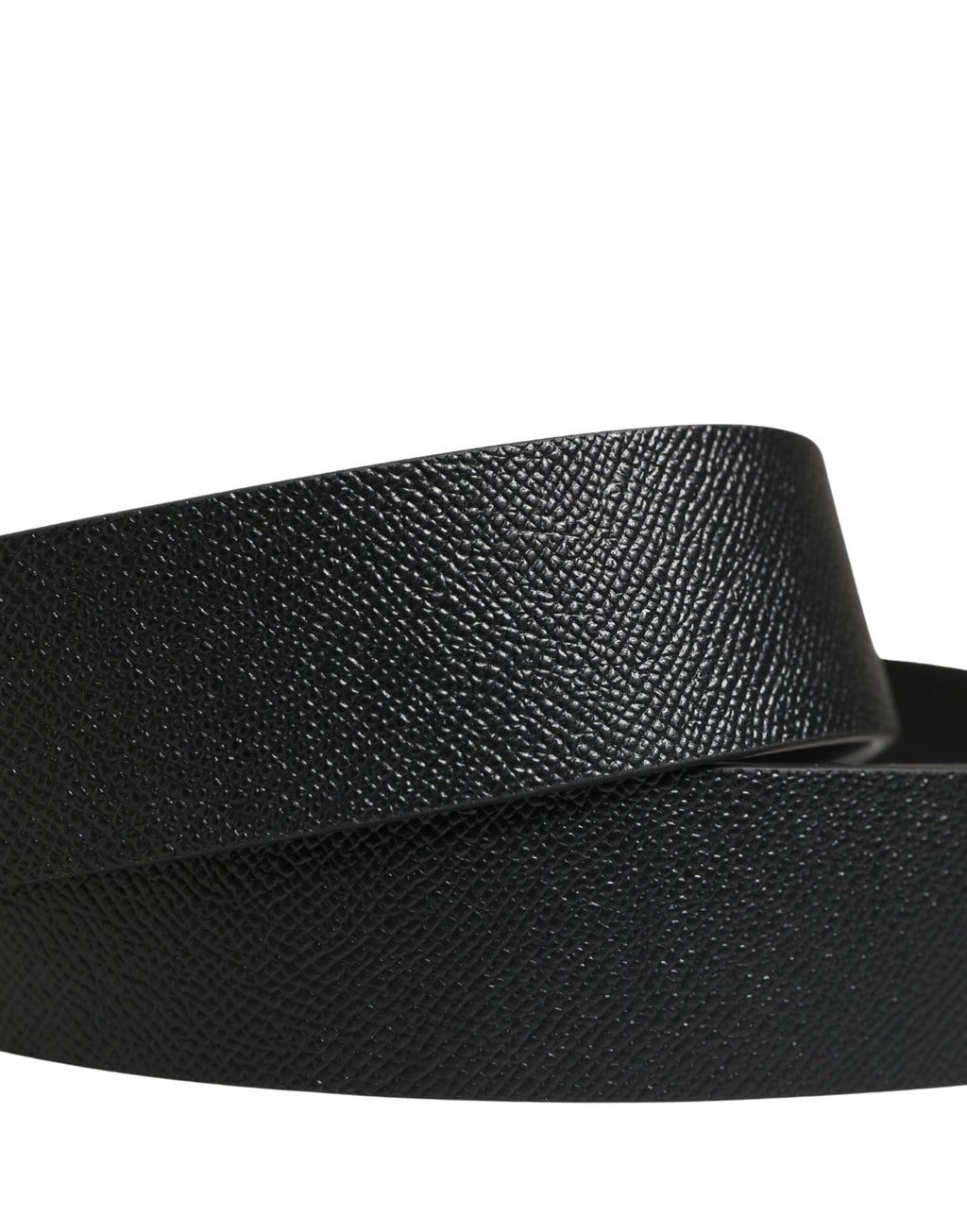 Dolce & Gabbana Men's Black Leather Belt with DG Logo and Metal Buckle