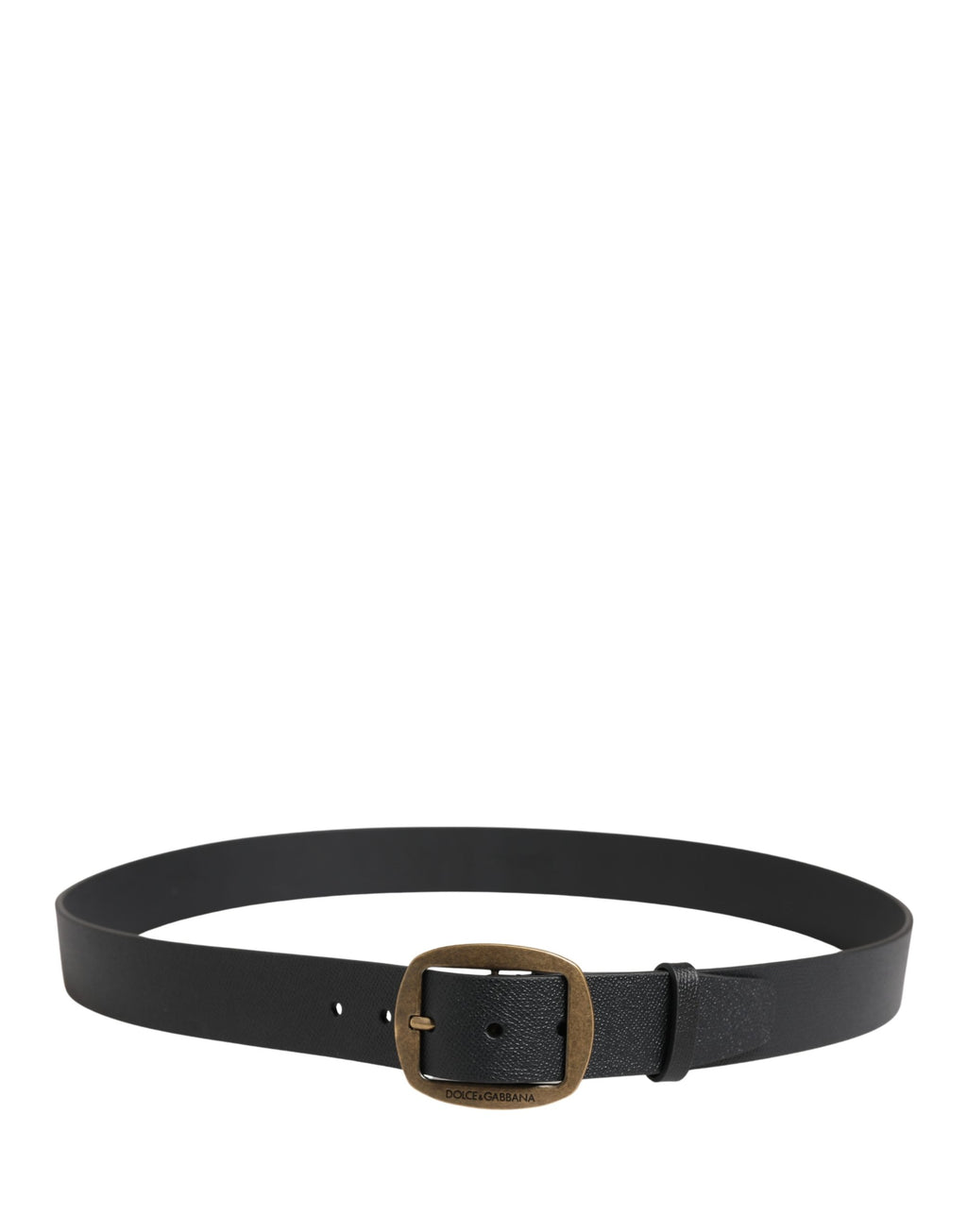 Dolce & Gabbana Herrenschließe aus schwarzem Leder mit Metallschnalle
