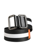 Dolce & Gabbana Herren Gürtel aus schwarzem und weißem Nylon mit Logo und Metallschnalle