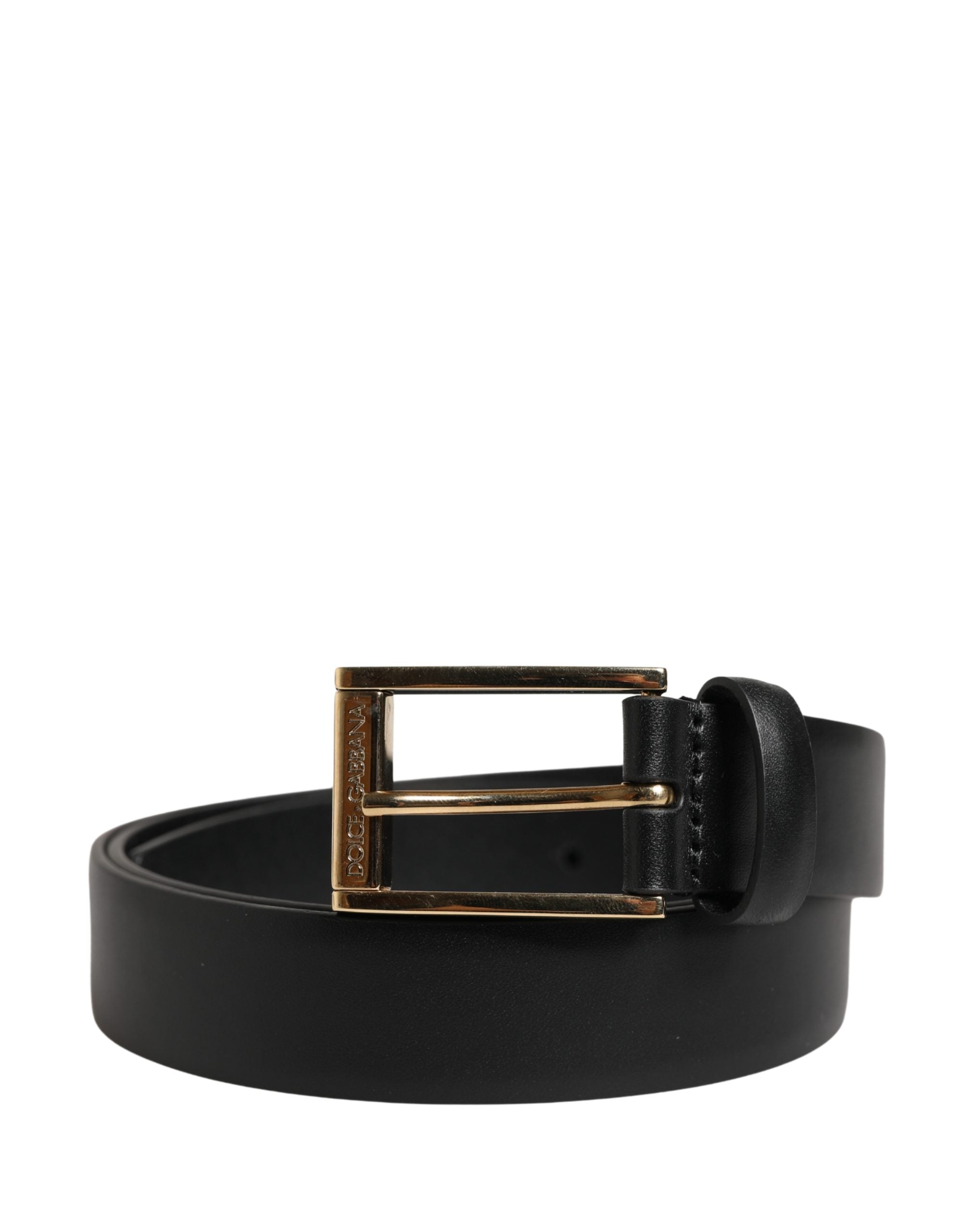 Dolce & Gabbana Men's Buckle Black Leather Belt