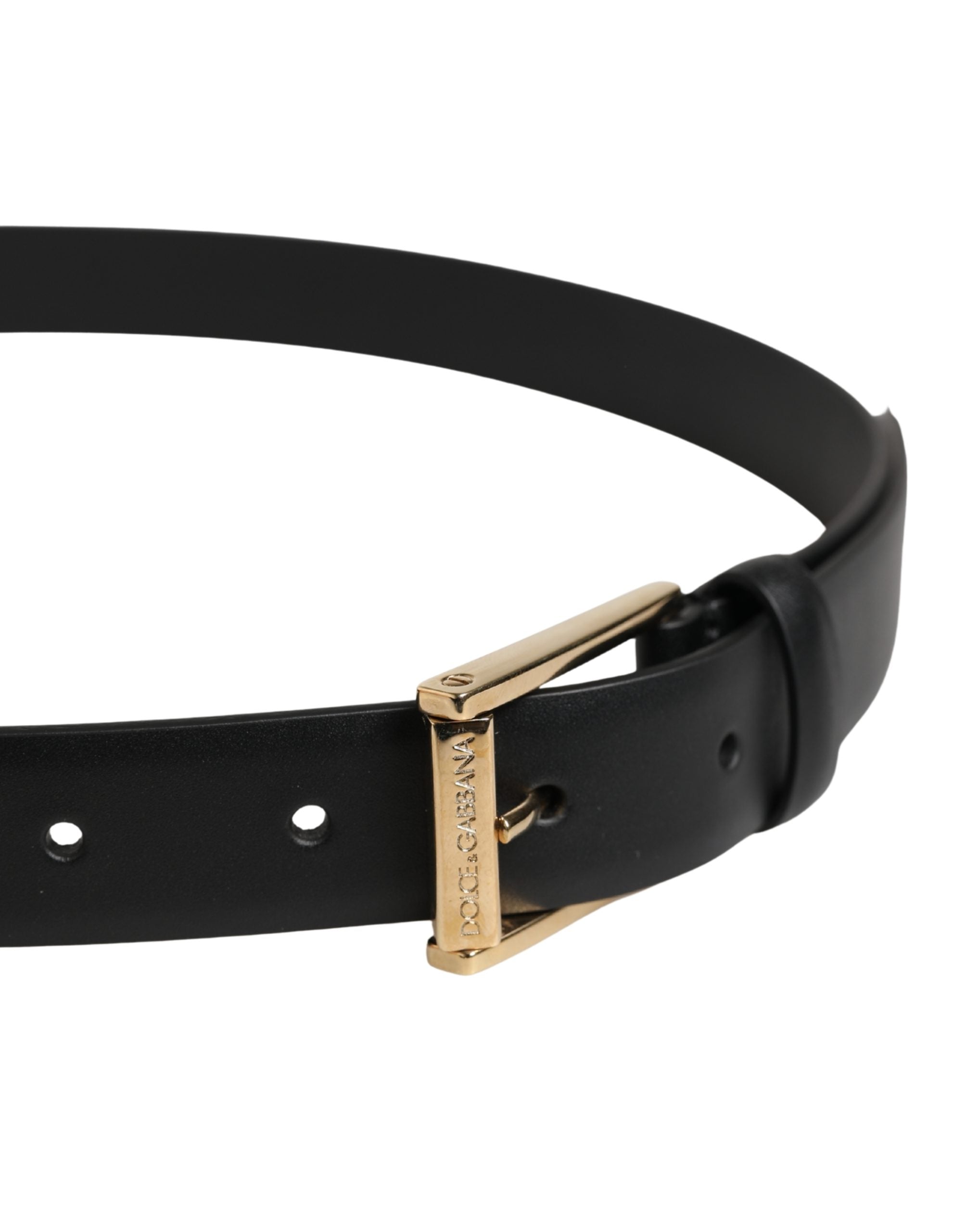 Dolce & Gabbana Men's Buckle Black Leather Belt