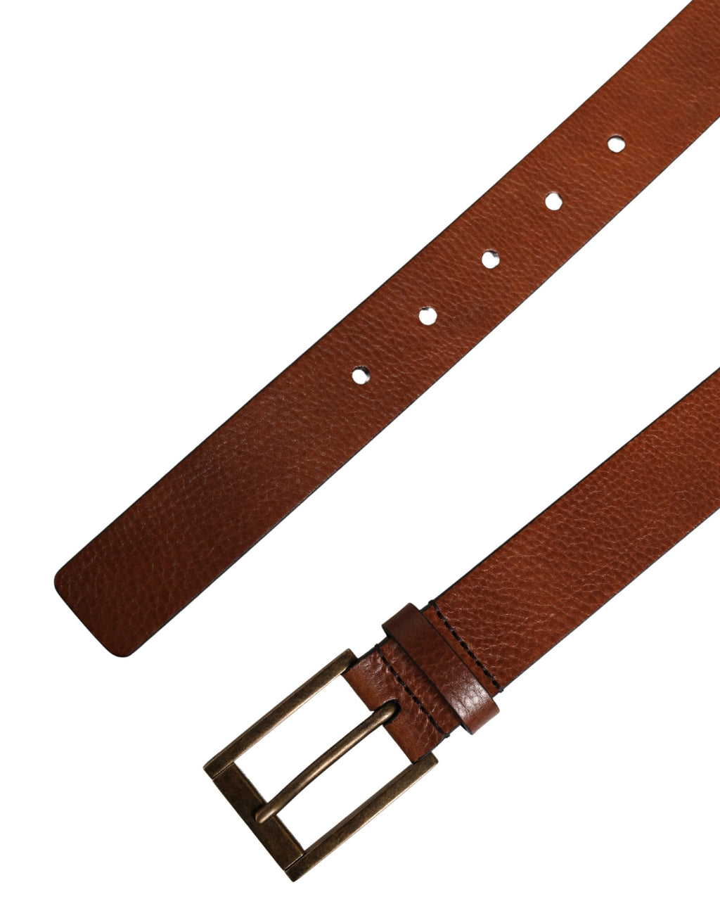Dolce & Gabbana Herren Gürtel aus braunem Leder mit klassischer Metallschnalle
