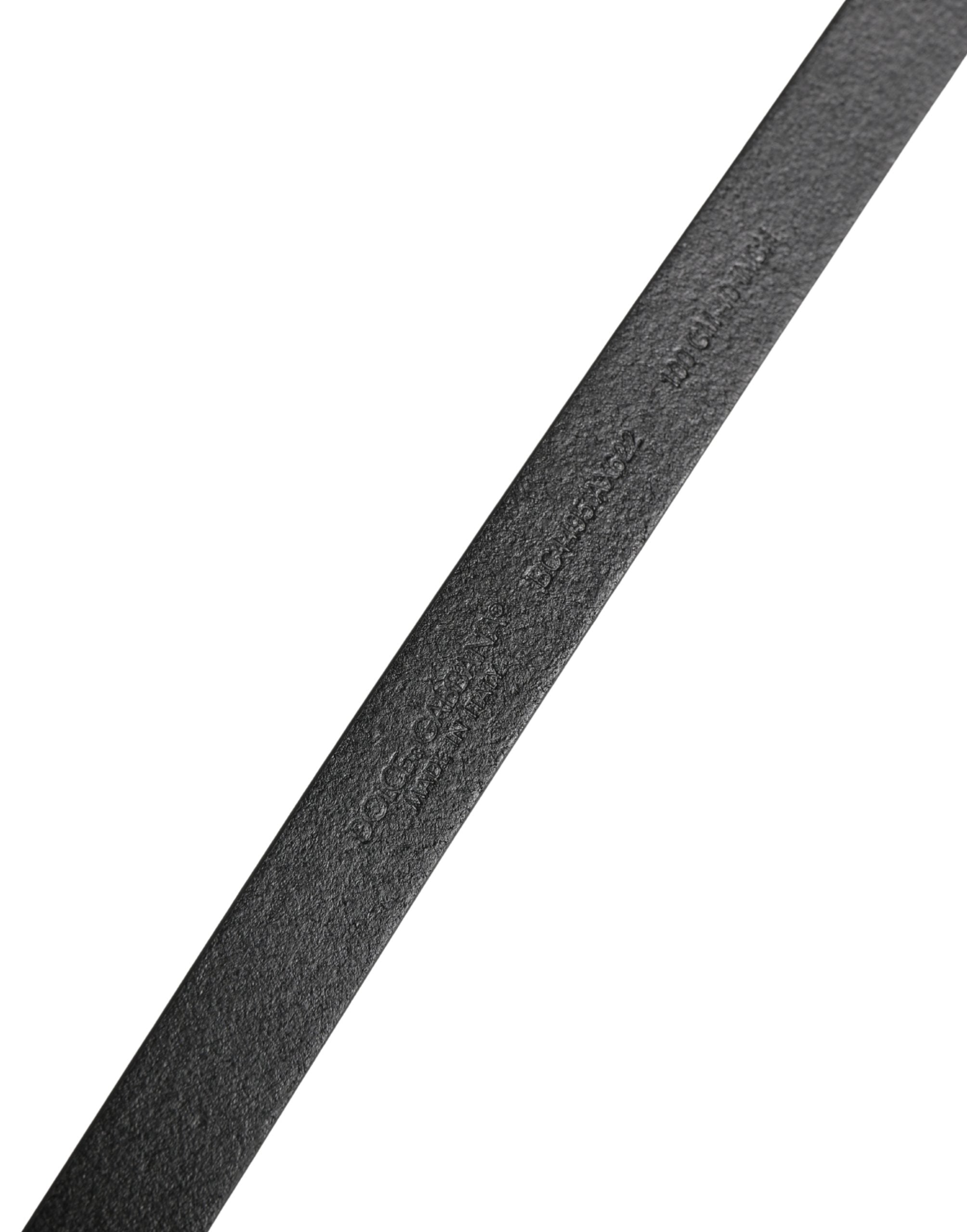 Dolce & Gabbana Men's Black Leather Belt with Classic Metal Buckle