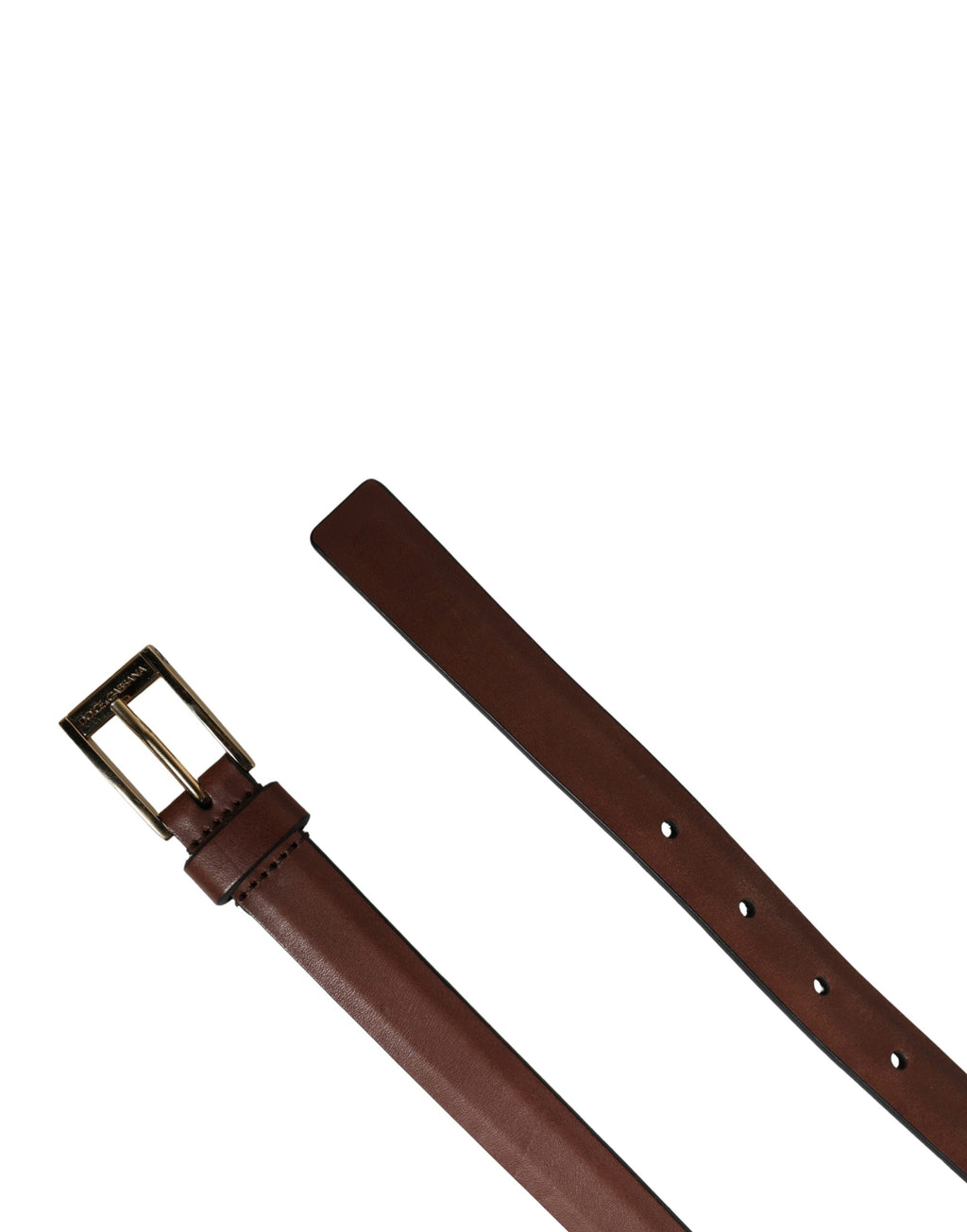 Dolce & Gabbana Herren-Gürtel aus braunem Leder mit klassischer Metallschnalle