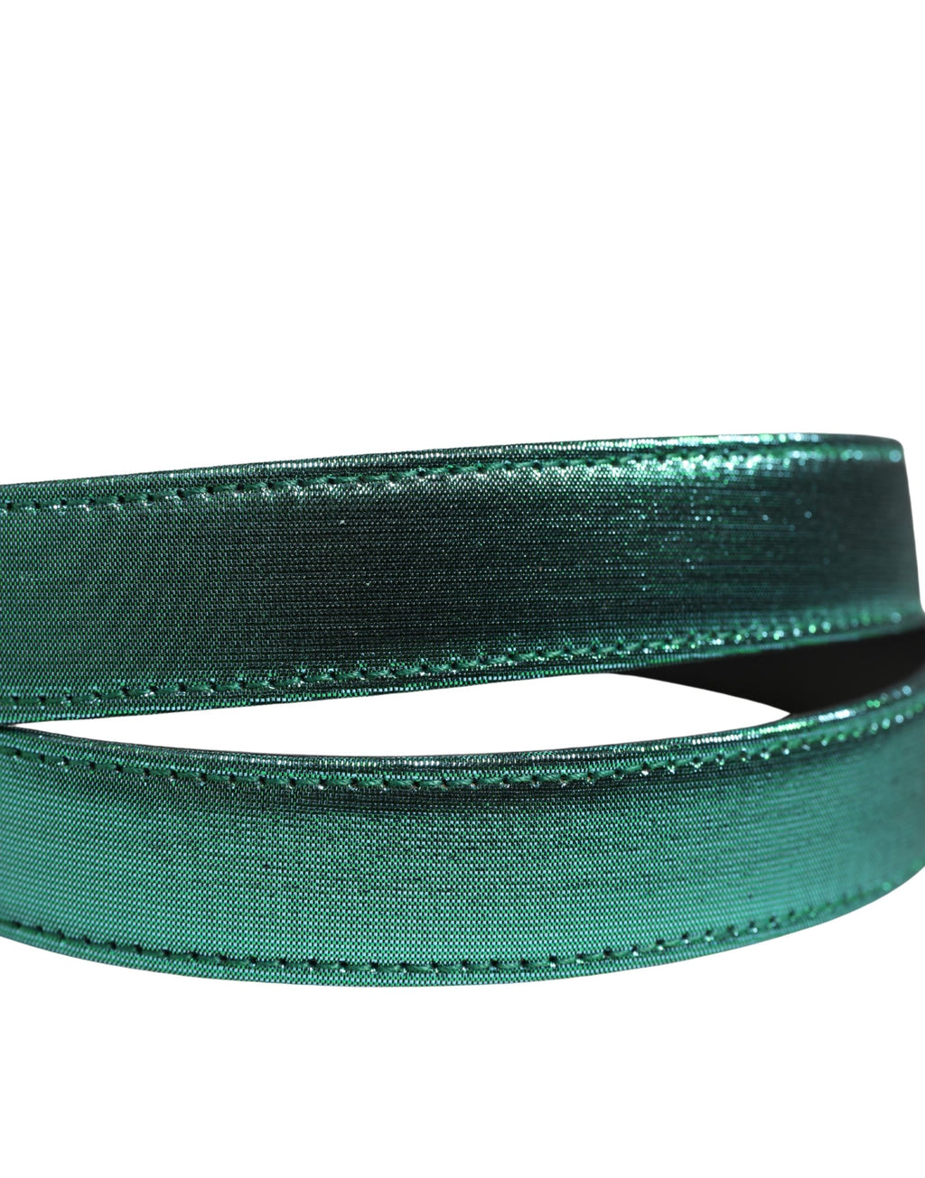 Dolce & Gabbana Men's Lurex Polyester Belt in Green with Metal Buckle