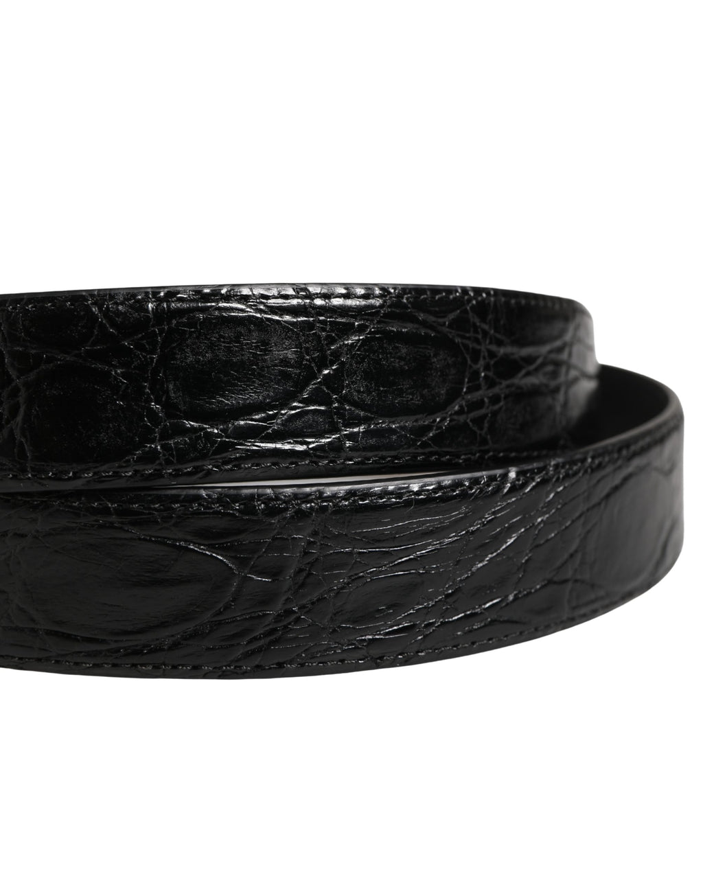 Dolce & Gabbana Herren Gürtel aus schwarzem exotischem Leder mit Logo-Schnalle