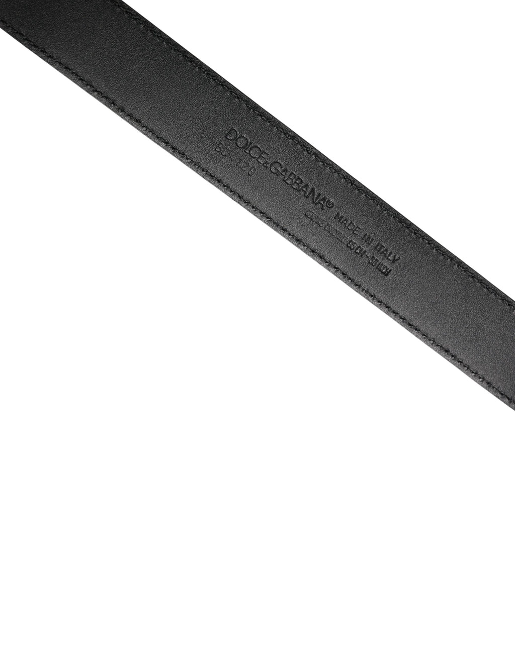 Dolce & Gabbana Men's Black Exotic Leather Belt with Logo Buckle