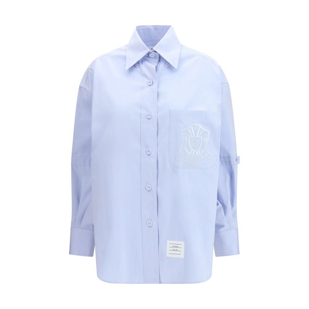 Thom Browne Blaues Baumwollhemd mit Muster